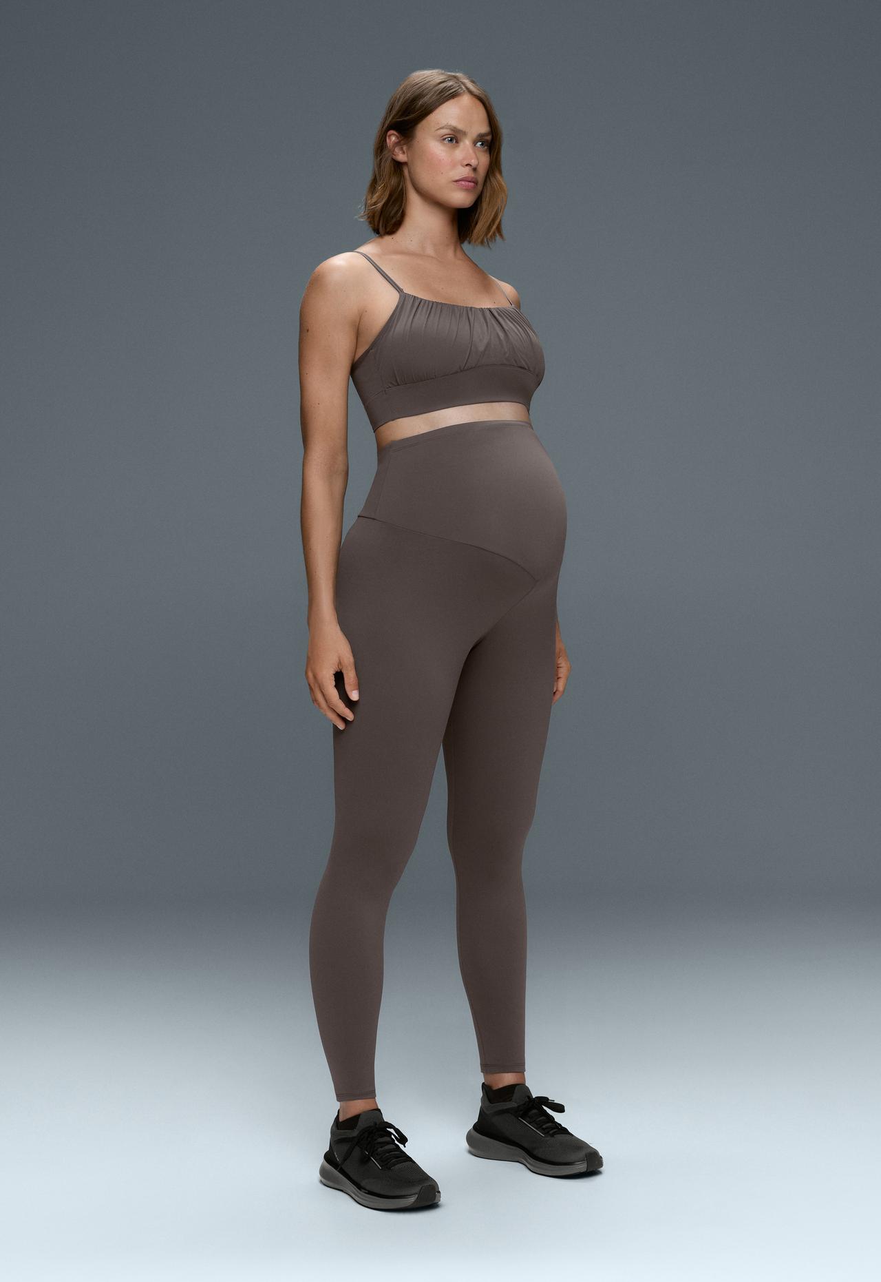 Comfortlux maternity leggings — BROWN-KHAKI