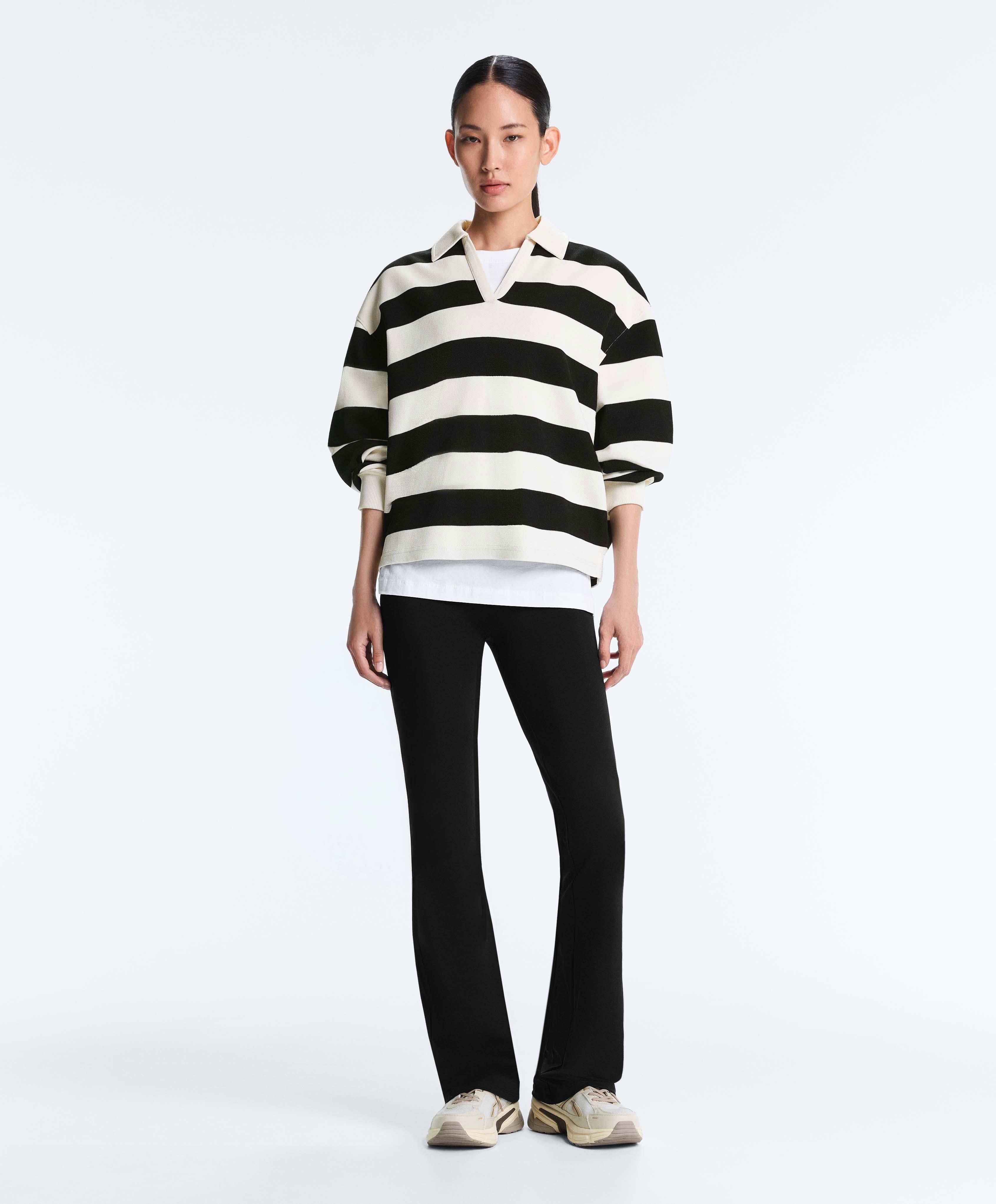 High-rise Comfortlux flare trousers — BLACK