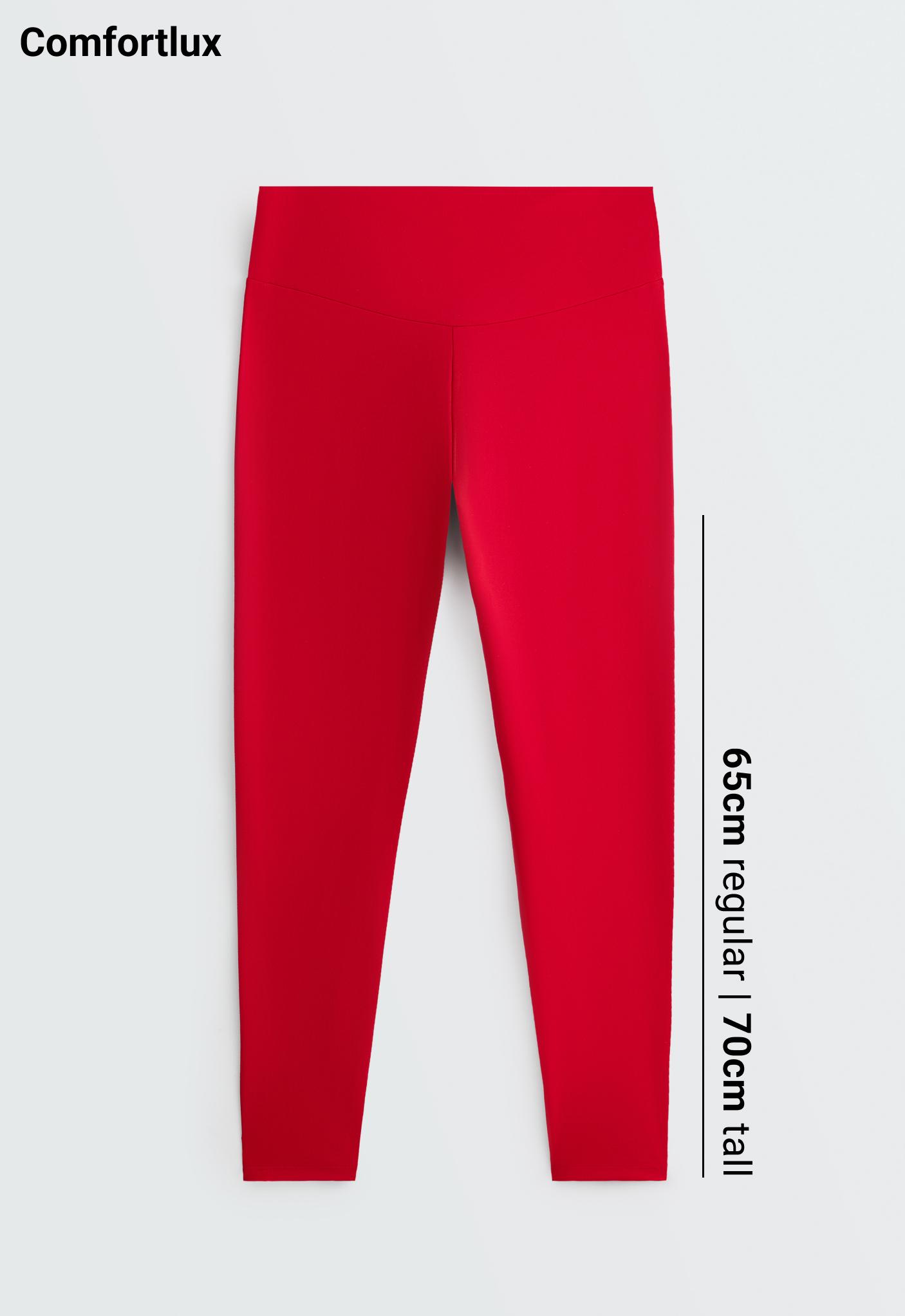 Comfortlux high-waisted ankle-length leggings — STRONG RED