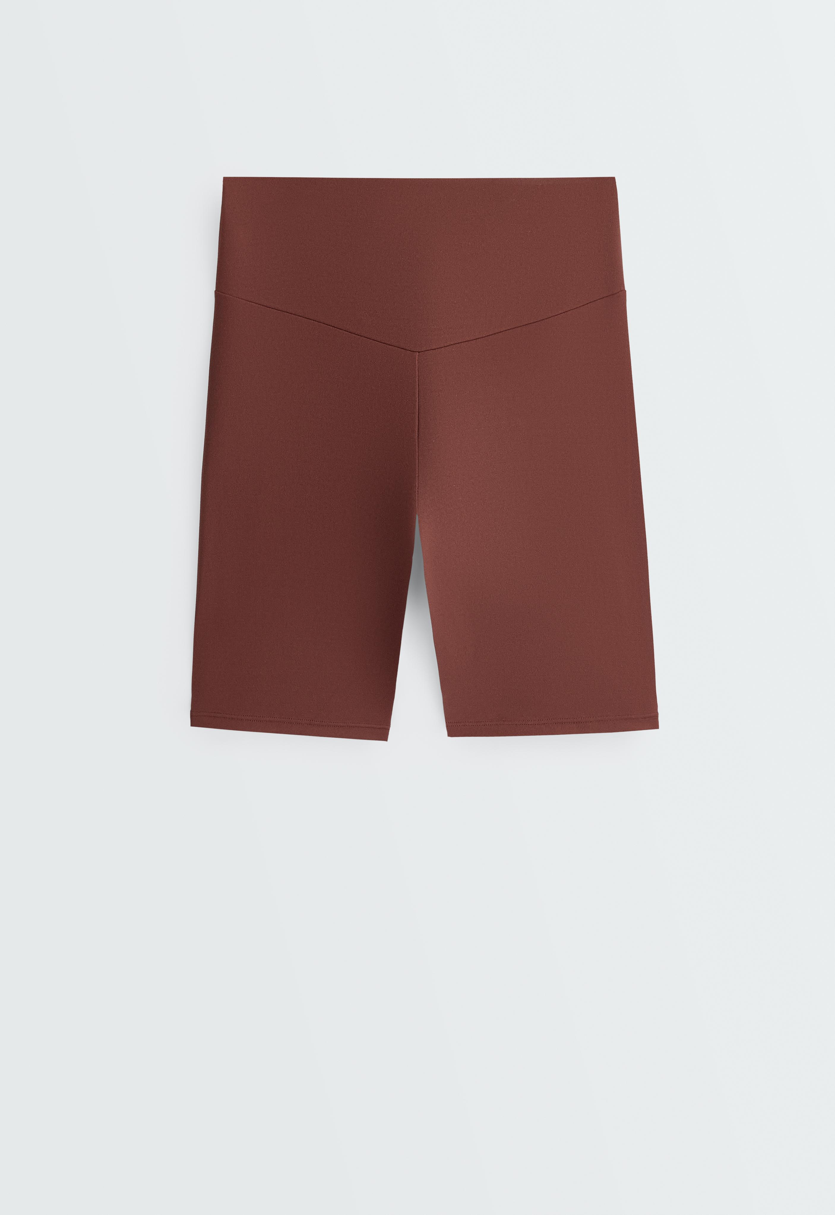 Comfortlux high-rise 20cm biker leggings — TERRACOTTA