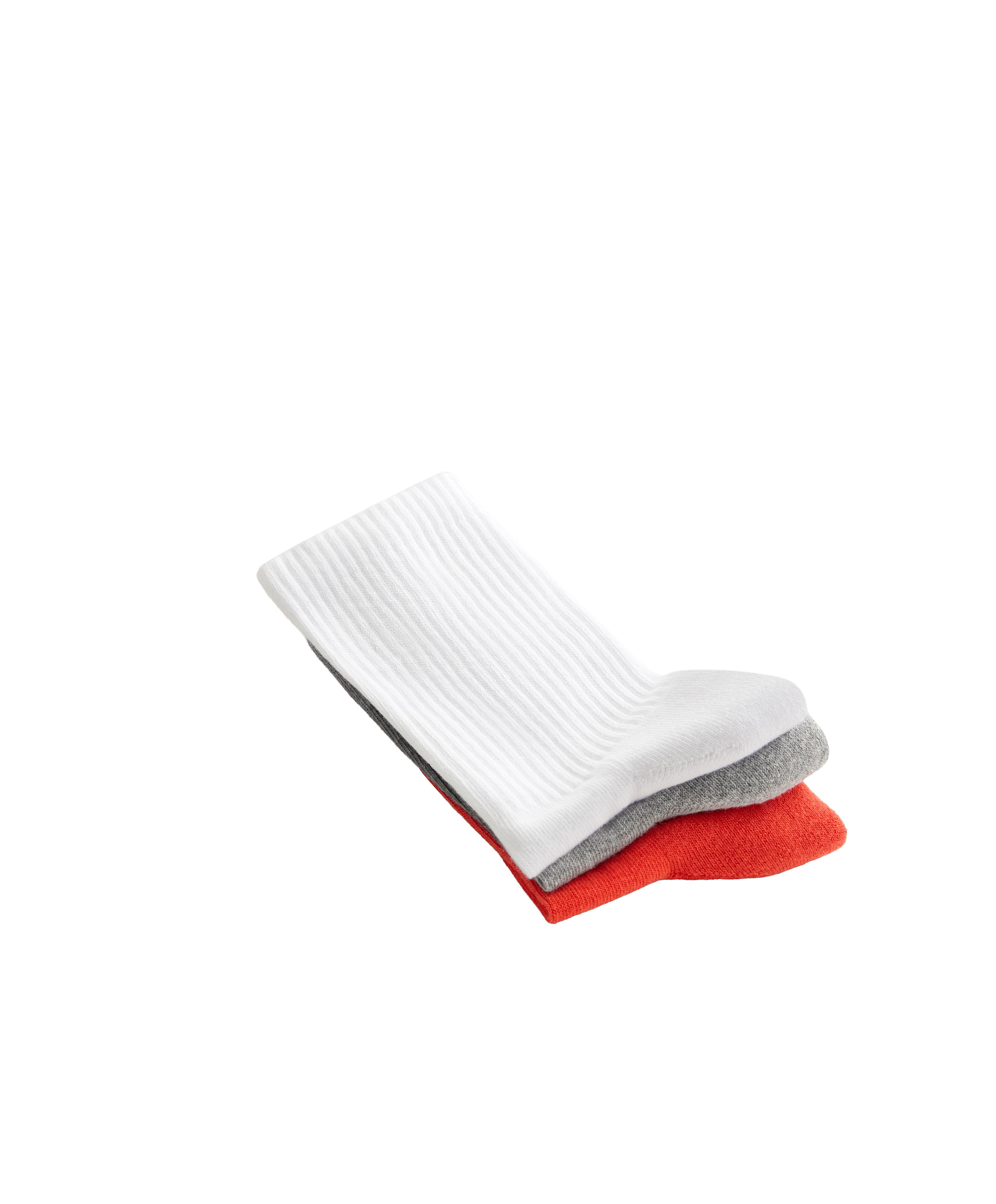 3 pairs of cotton blend classic socks — BRIGHT ORANGE