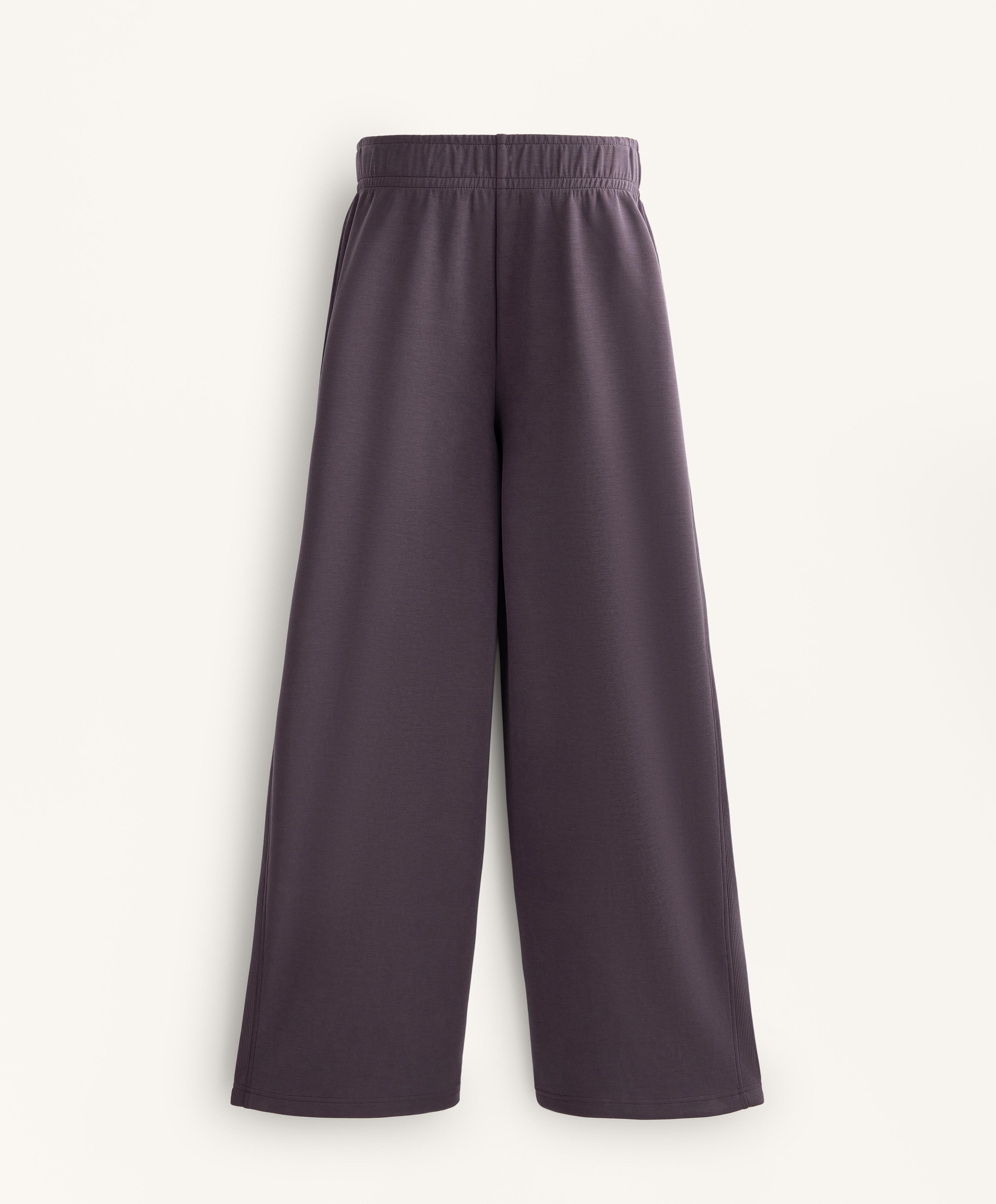 Straight-leg rib trousers with brushed modal Straight-leg rib trousers with brushed modal