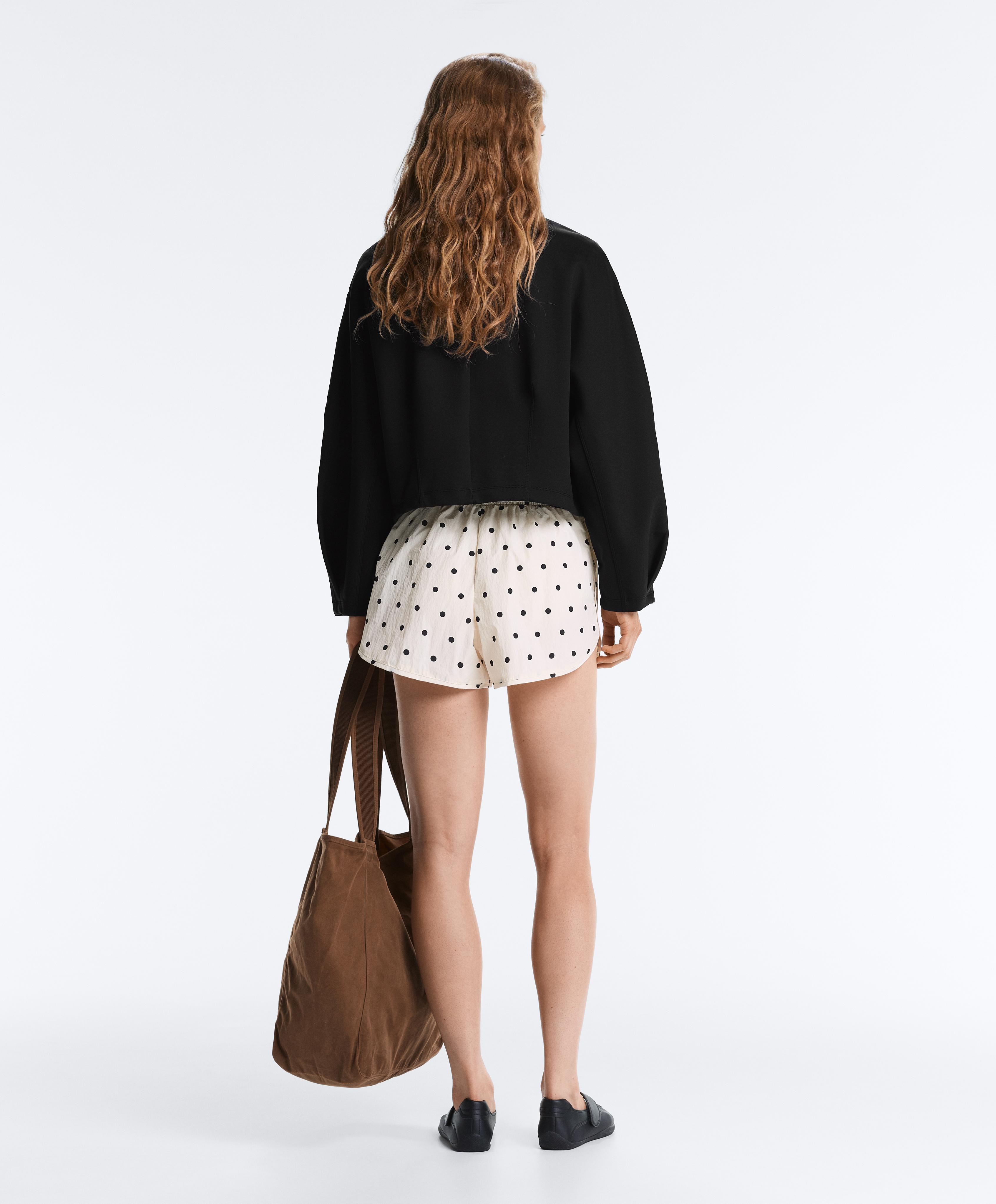 Technical polka dot shorts — PALE ECRU