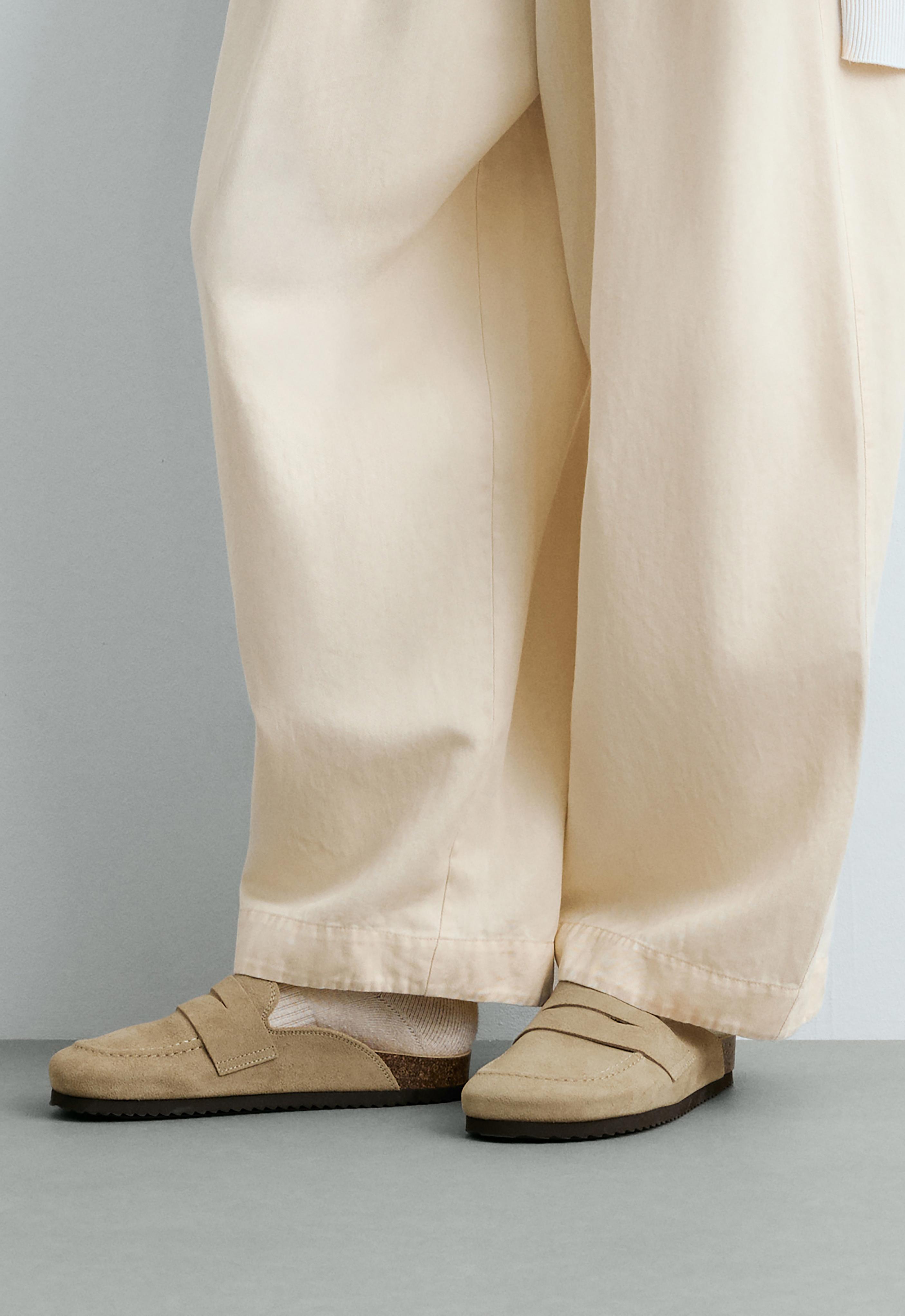 Split-leather mules — SAND
