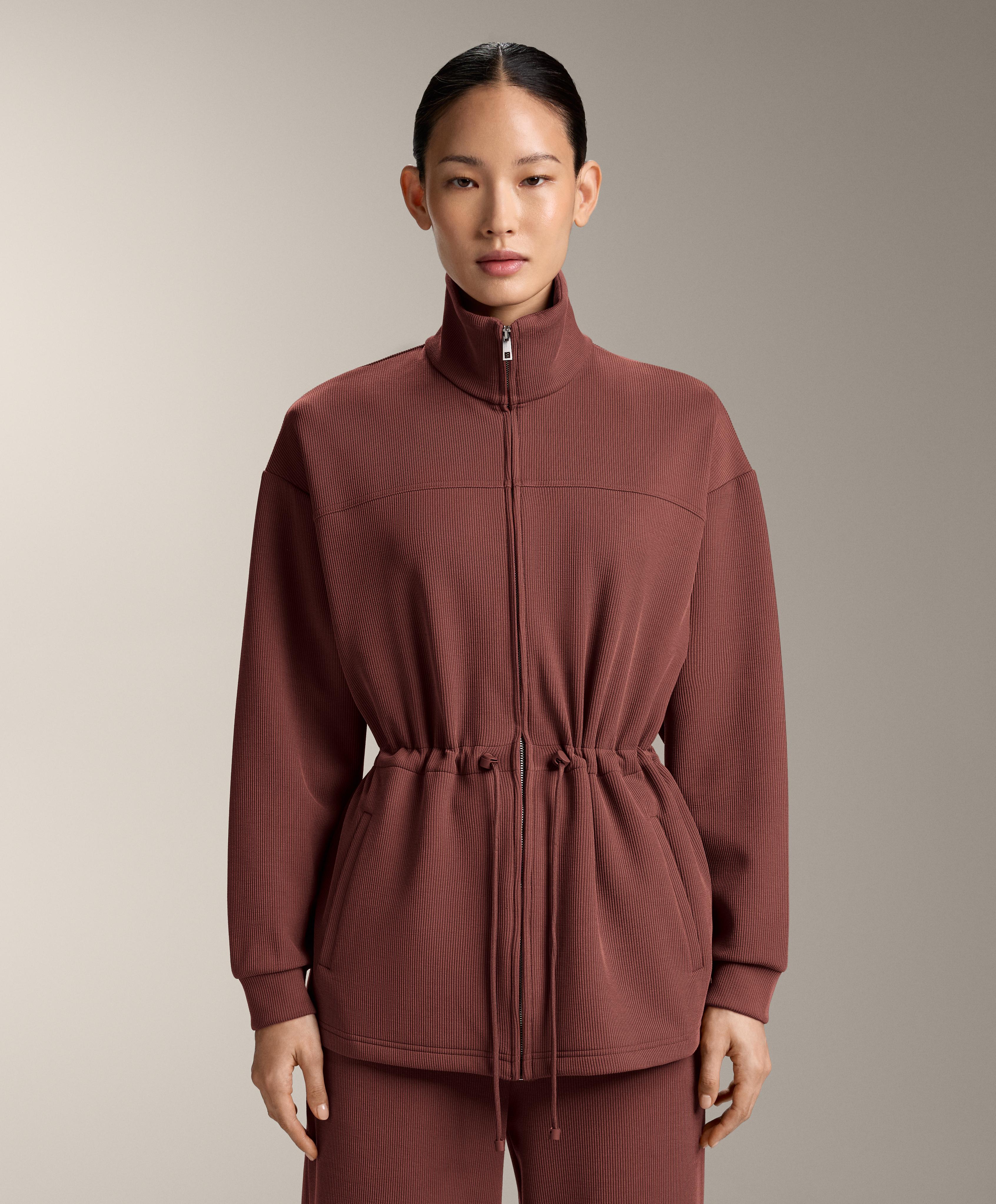 Long jacket with adjustable waist — MAHOGANY