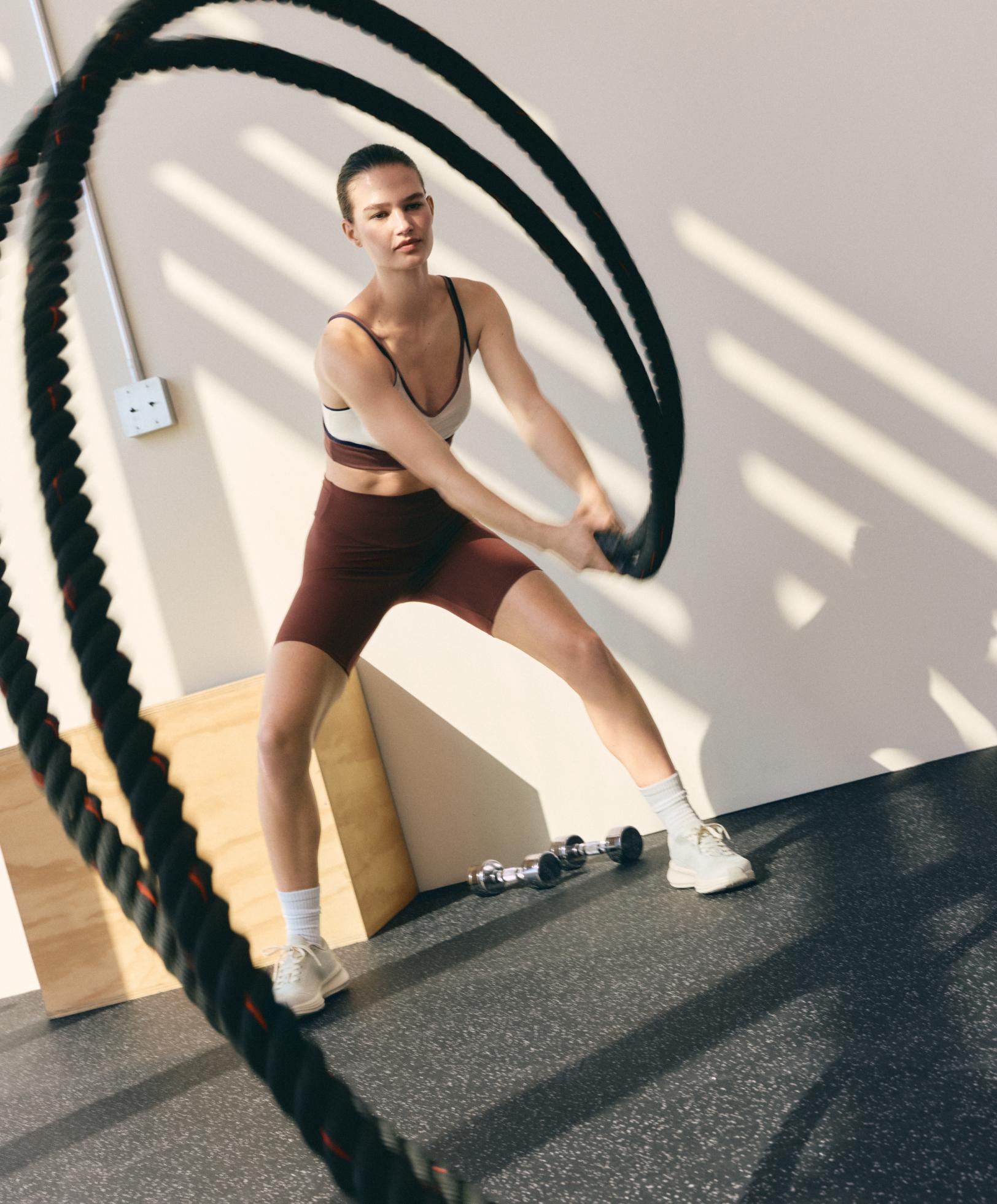 Comfortlux high-rise 20cm biker leggings — TERRACOTTA