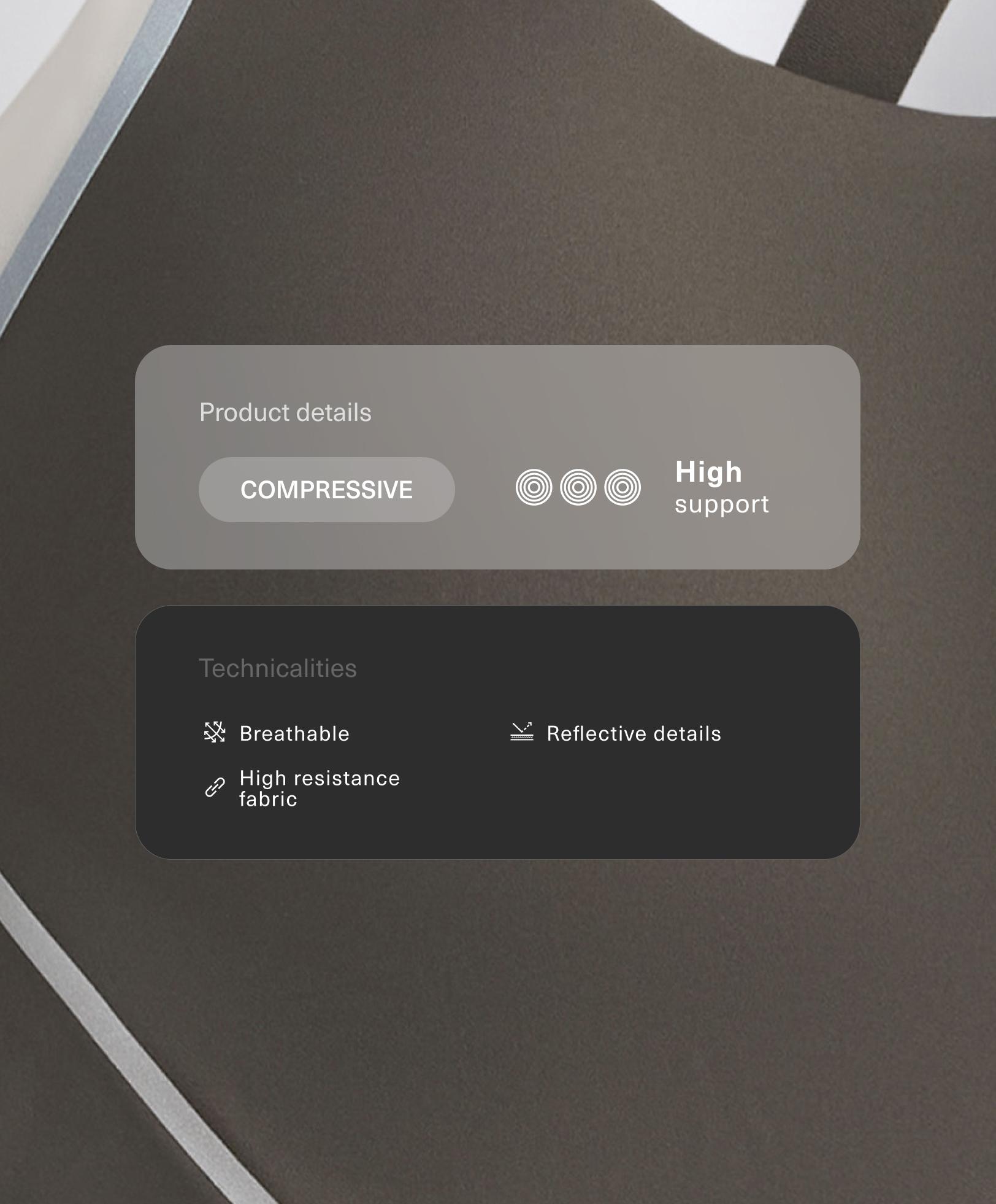 حمالة صدر رياضية Compressive عاكسة بتدعيم عالٍ حمالة صدر رياضية Compressive عاكسة بتدعيم عالٍ