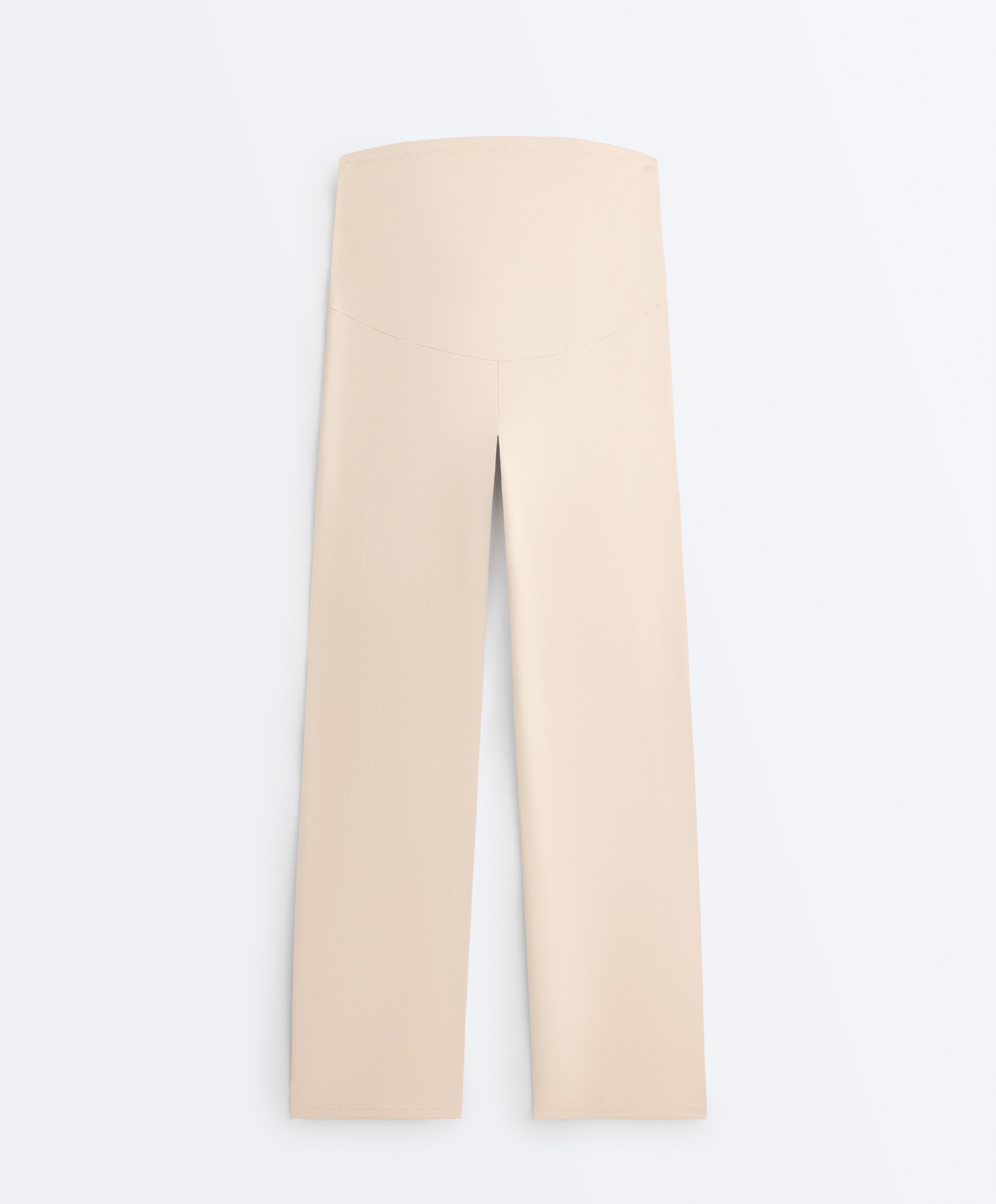 Comfortlux maternity straight-leg trousers — SAND