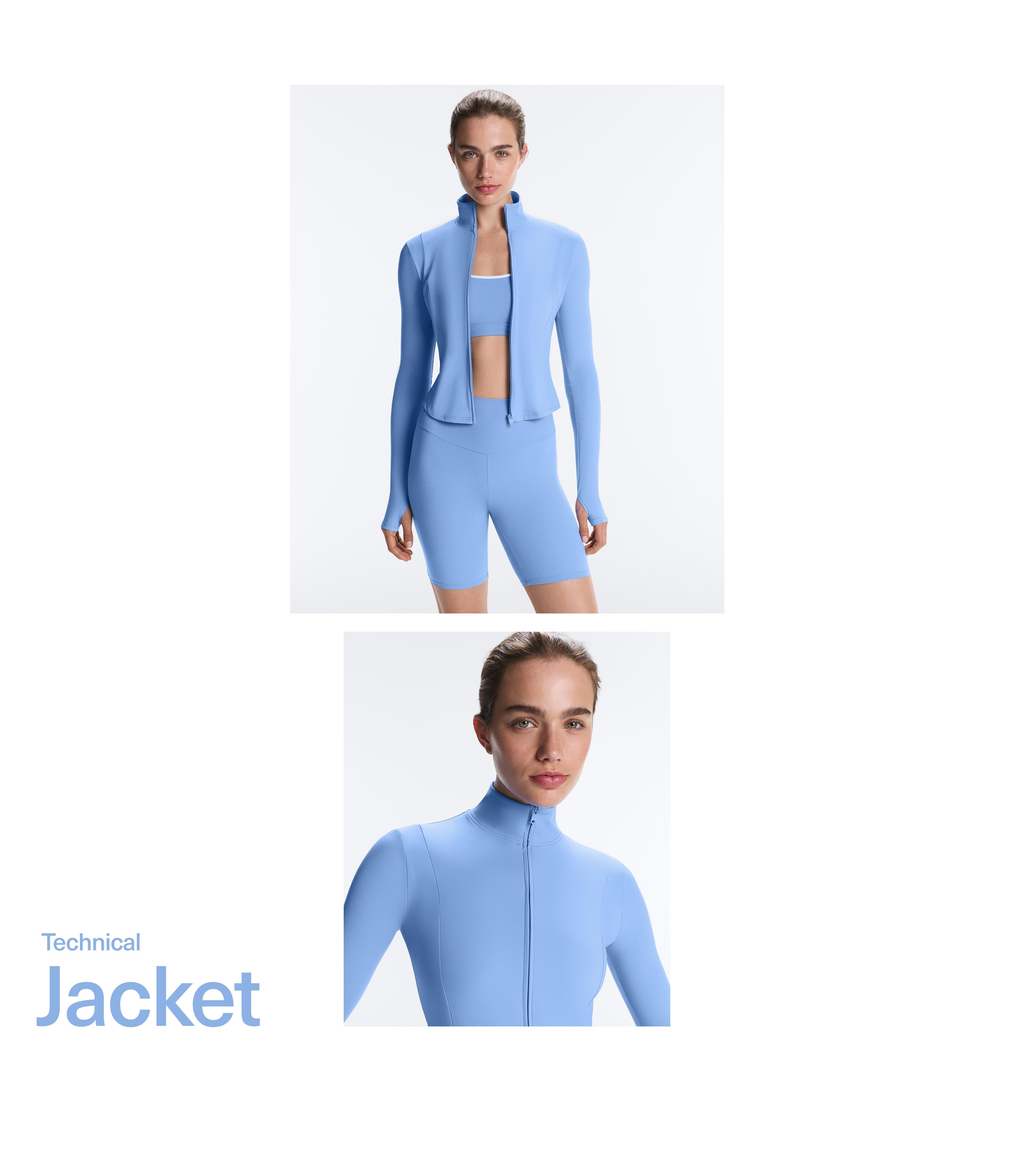 Short Light Touch technical jacket — PALE LAVENDER BLUE