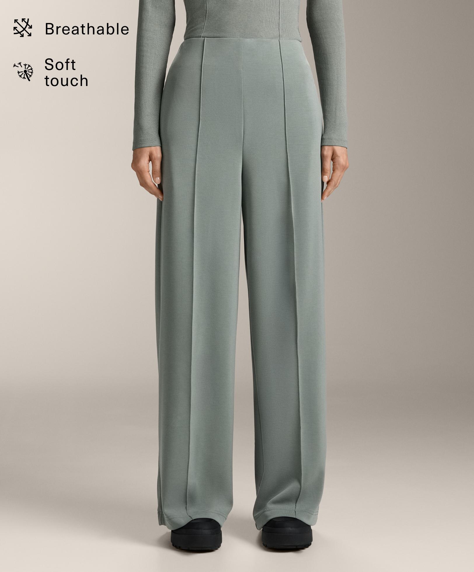 Pantalón recto nervio con modal tacto suave Pantalón recto nervio con modal tacto suave