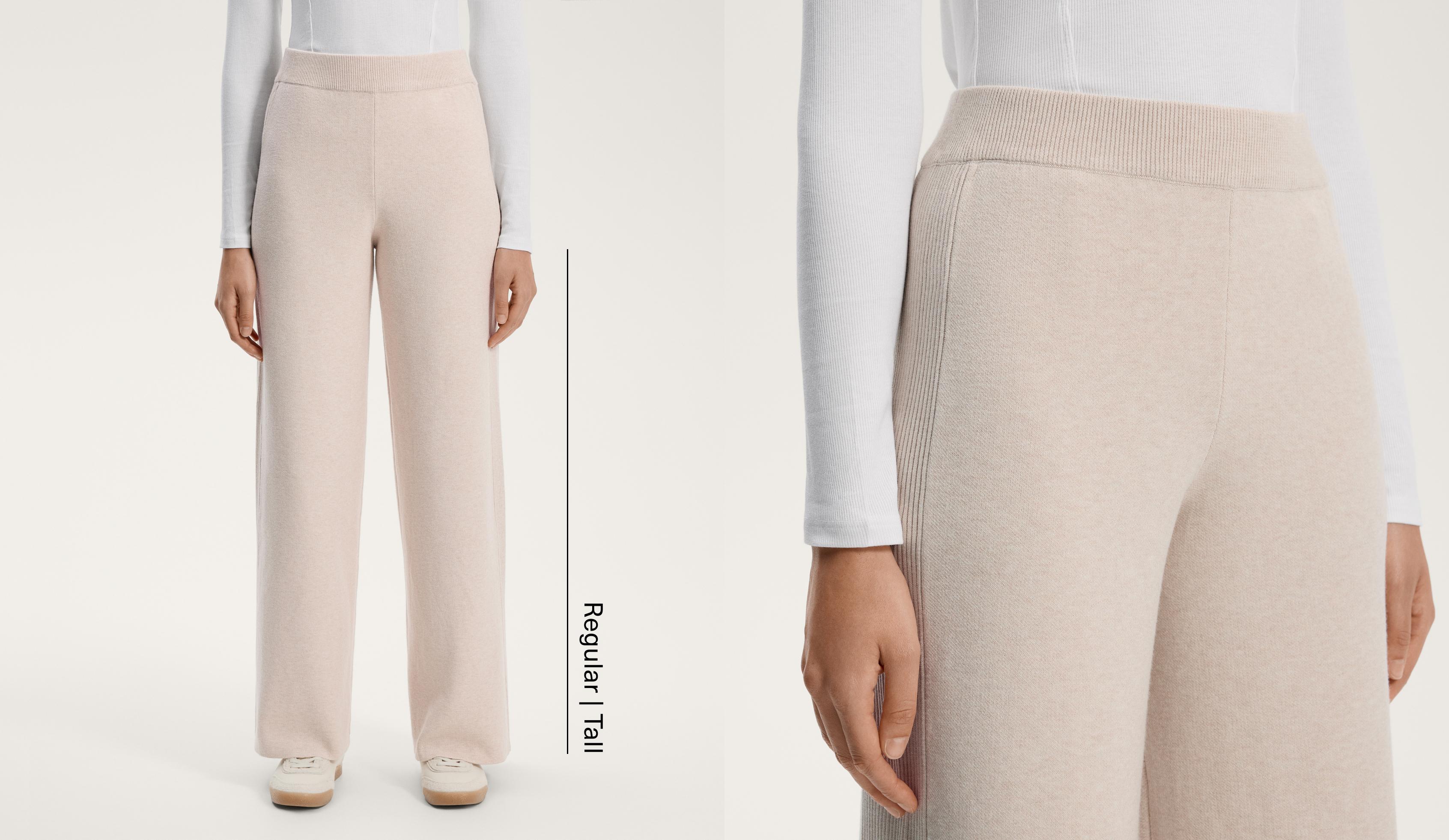 بنطلون مستقيم محاك مضلع على الجانب