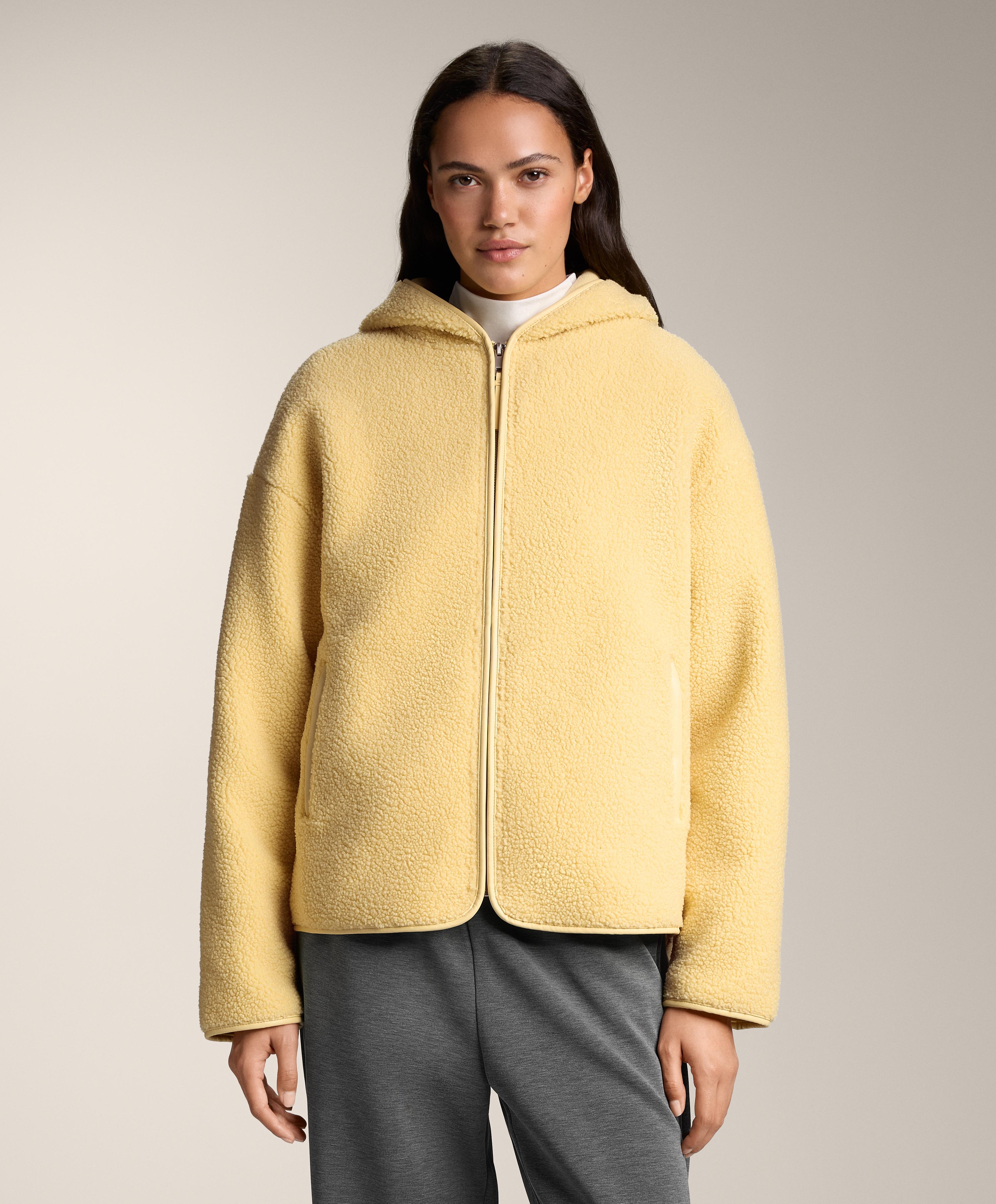 Faux-shearling jacket with hood