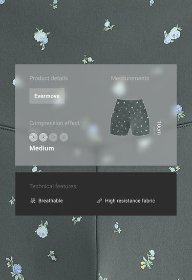 Evermove high-rise 10cm hot pants with floral print — STEEL GREY 2