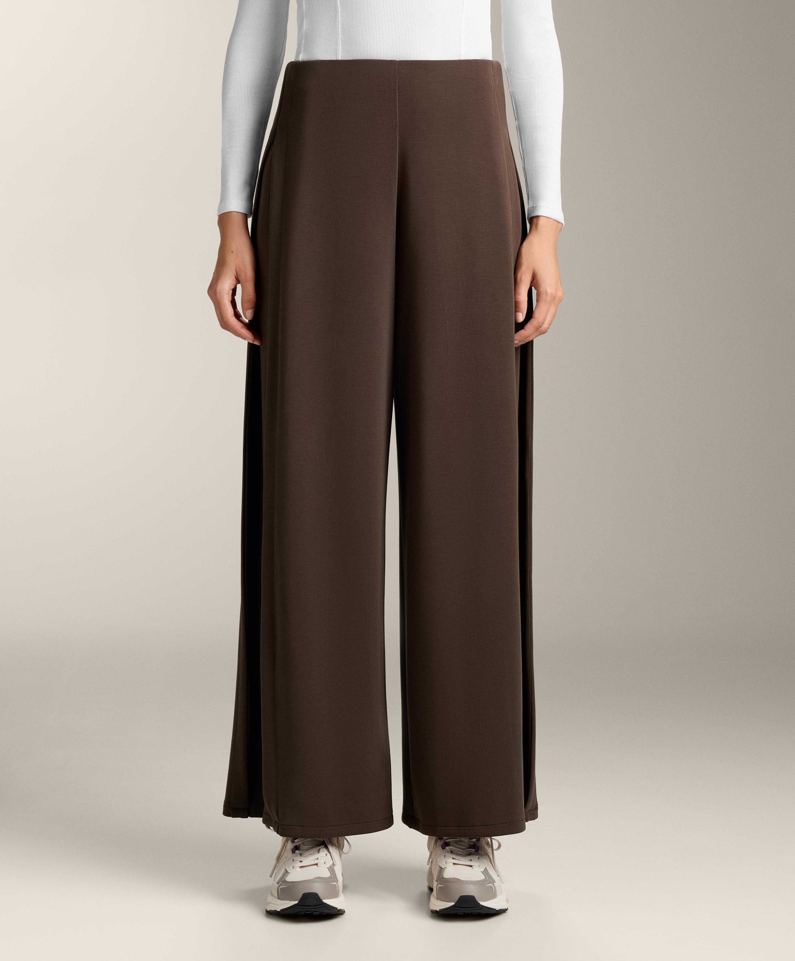 Soft-touch modal wide-leg trousers with side pleat.