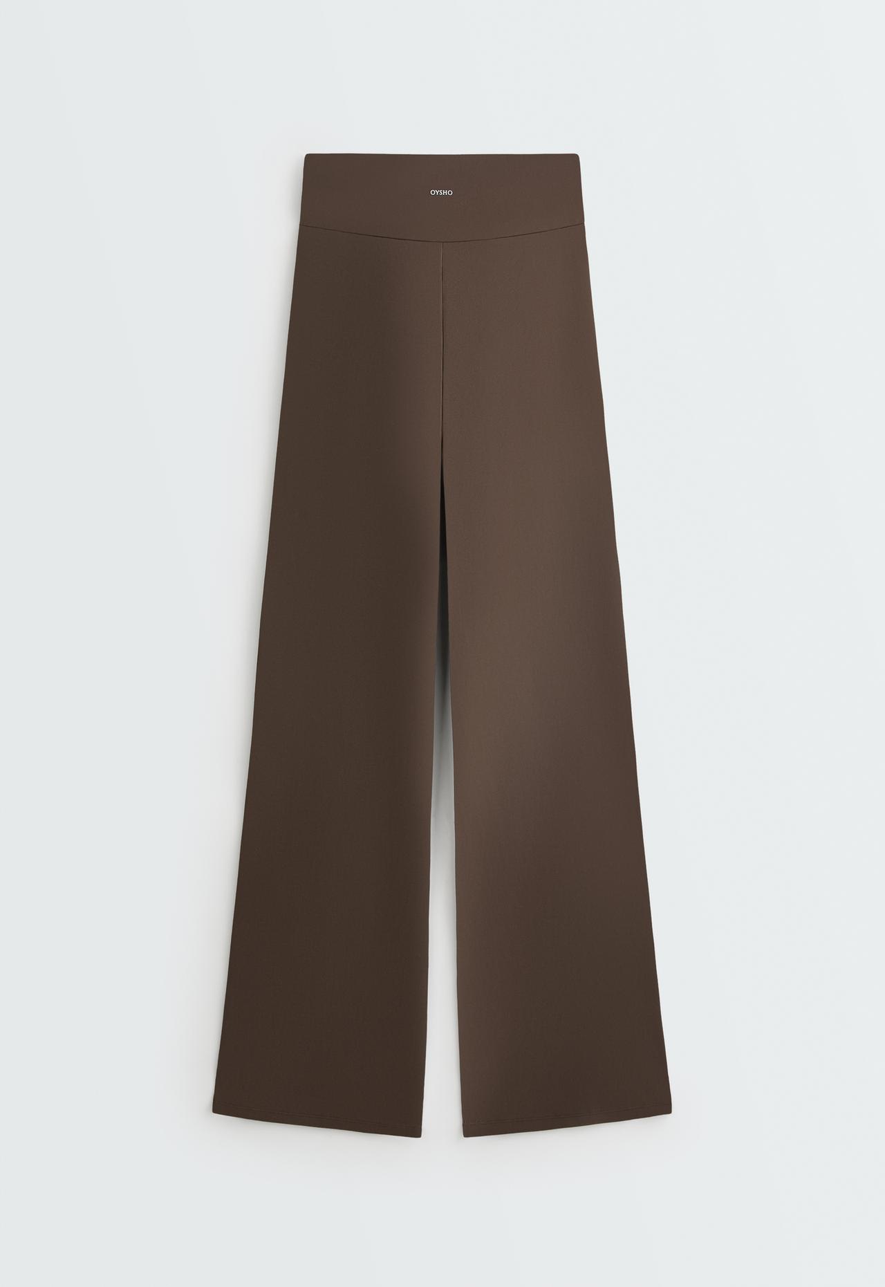 High-rise Comfortlux straight-leg trousers — BROWN