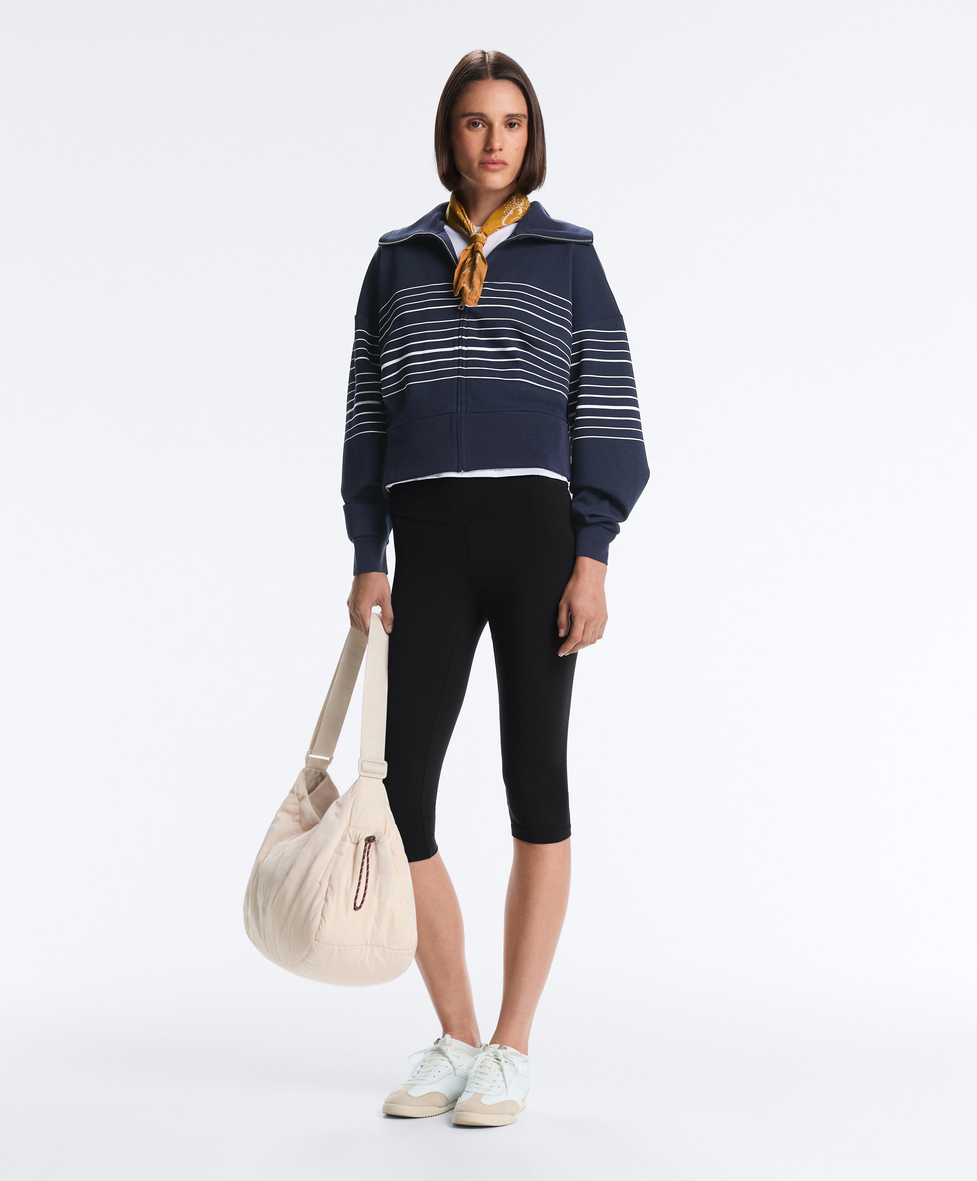 Soft-touch striped sailor jacket with modal