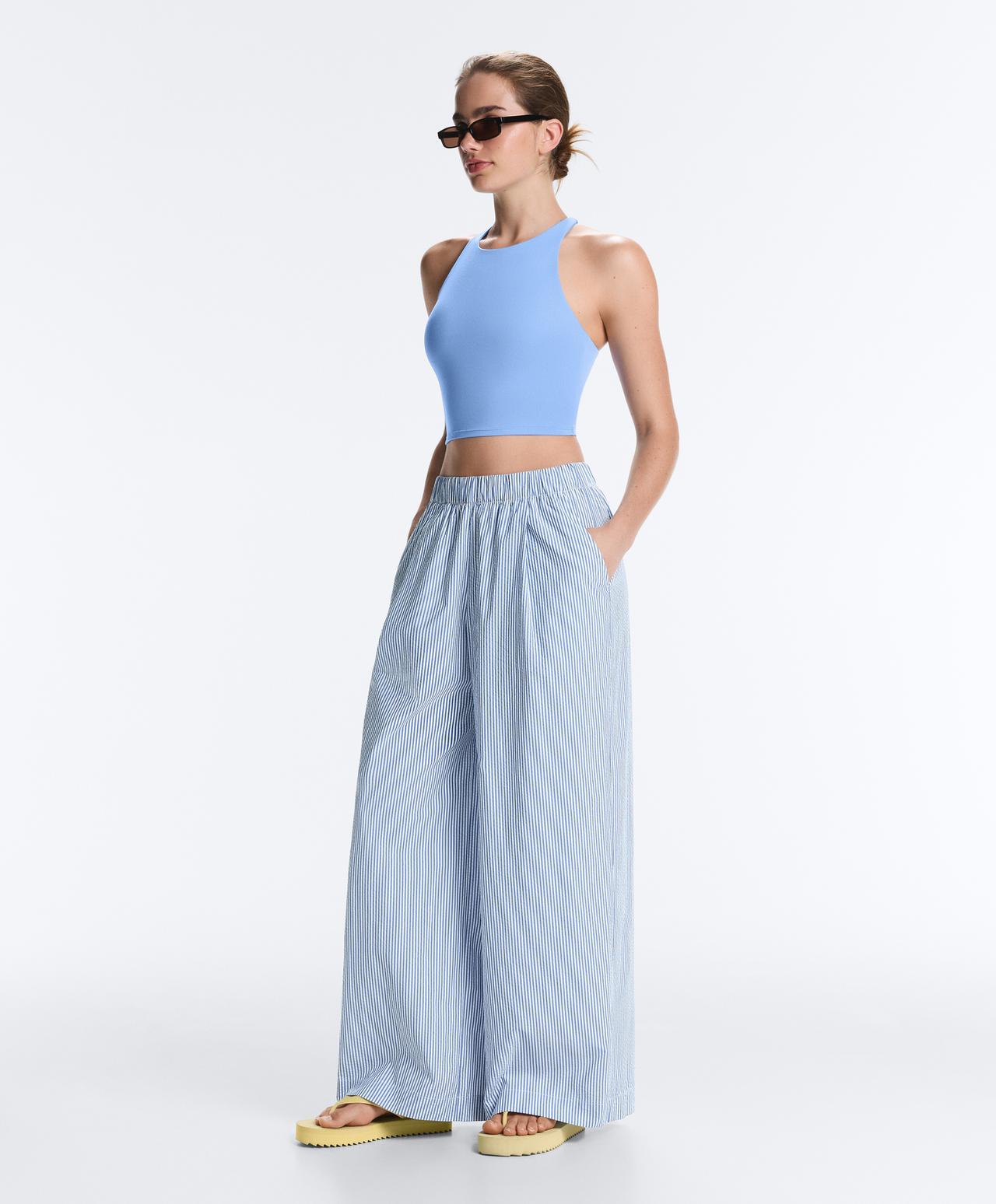 Comfortlux strap tank top with cups — PALE LAVENDER BLUE