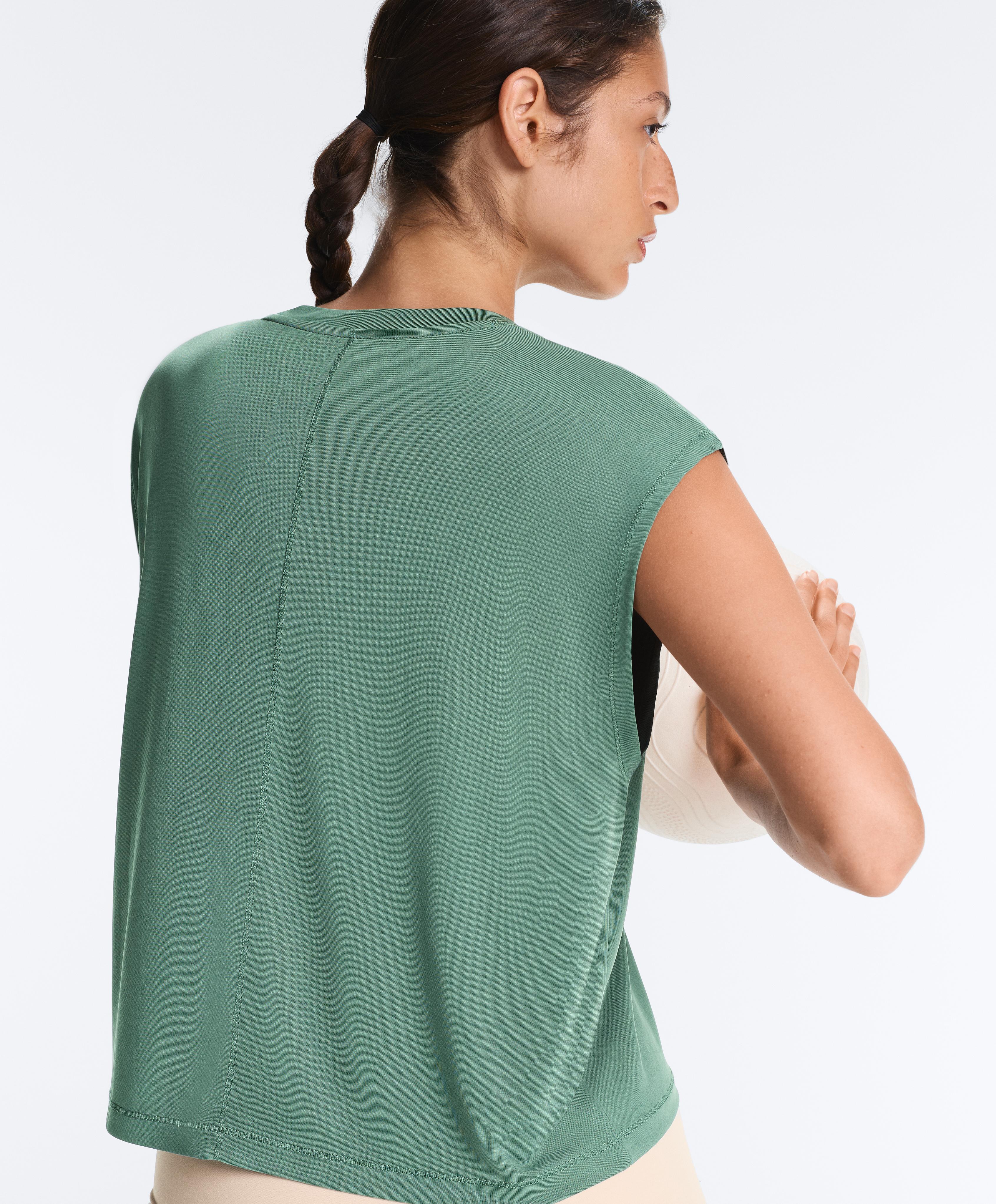 Modal blend sleeveless T-shirt — GREEN