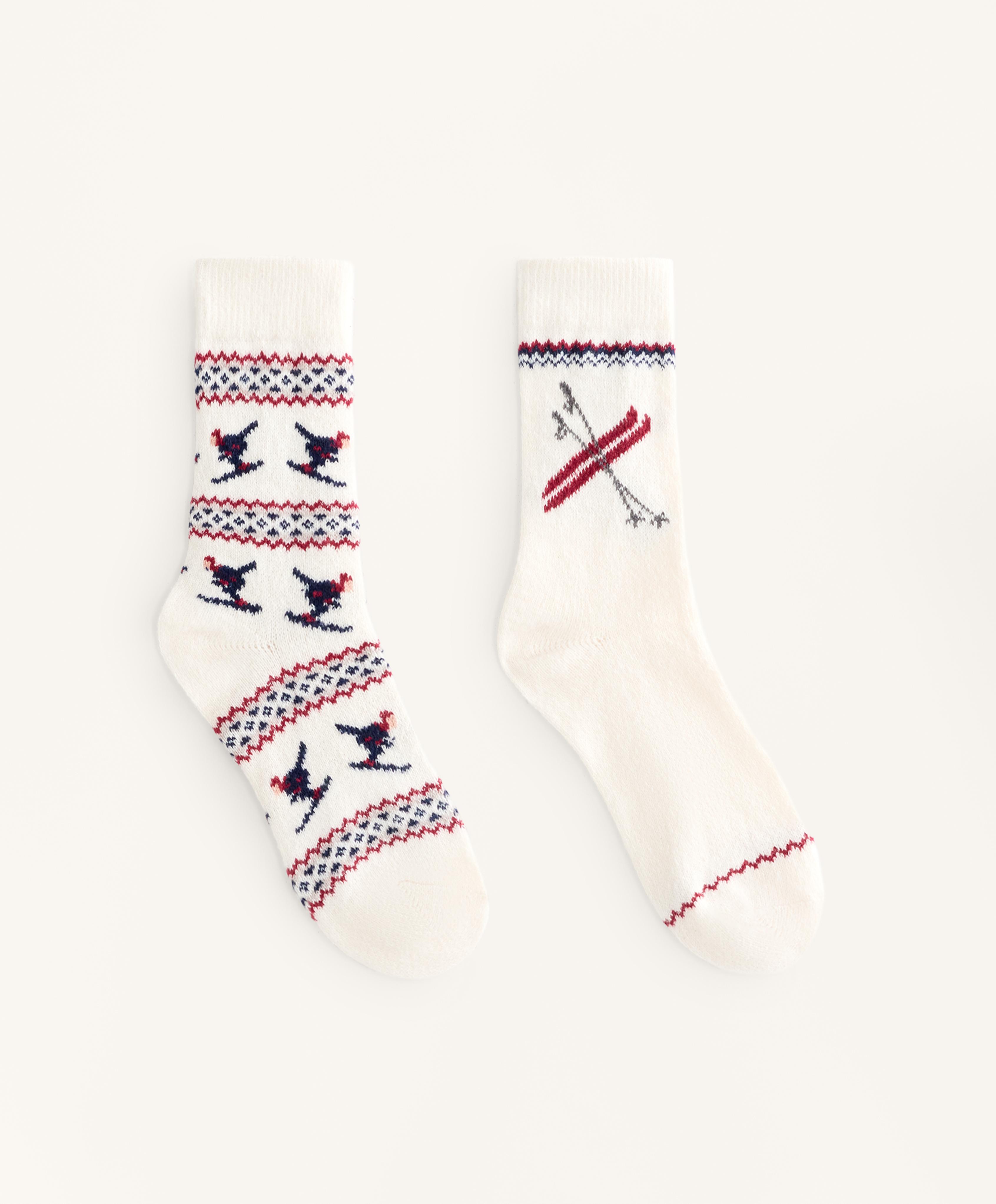 2 pairs of classic jacquard socks