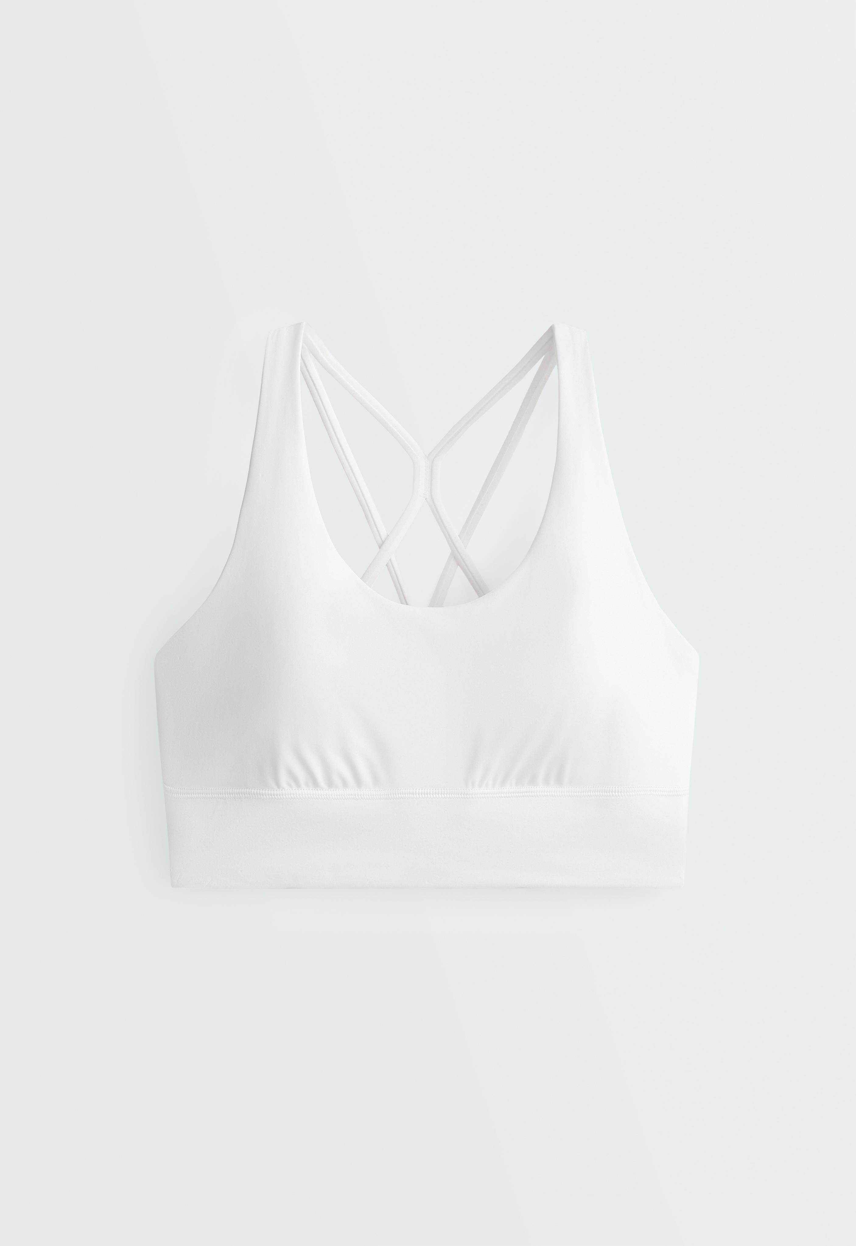 Medium-support Comfortlux sports bra with cups — WHITE