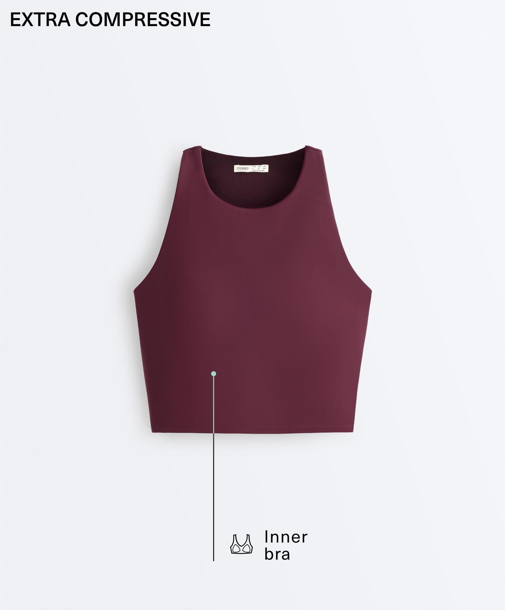 Extra Compressive Halter Tank Top — AUBERGINE