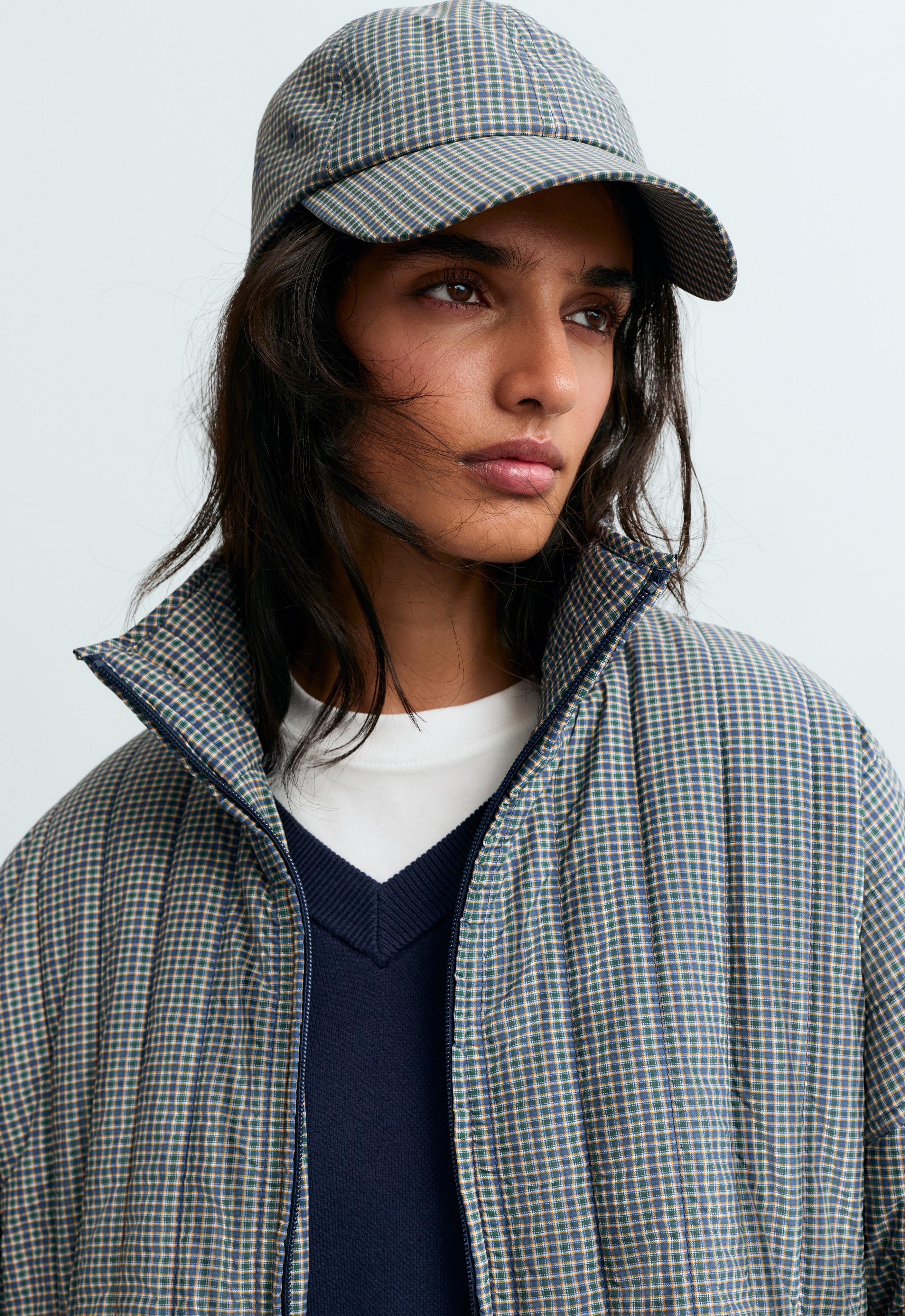 Checked print cap — BRIGHT LAVENDER