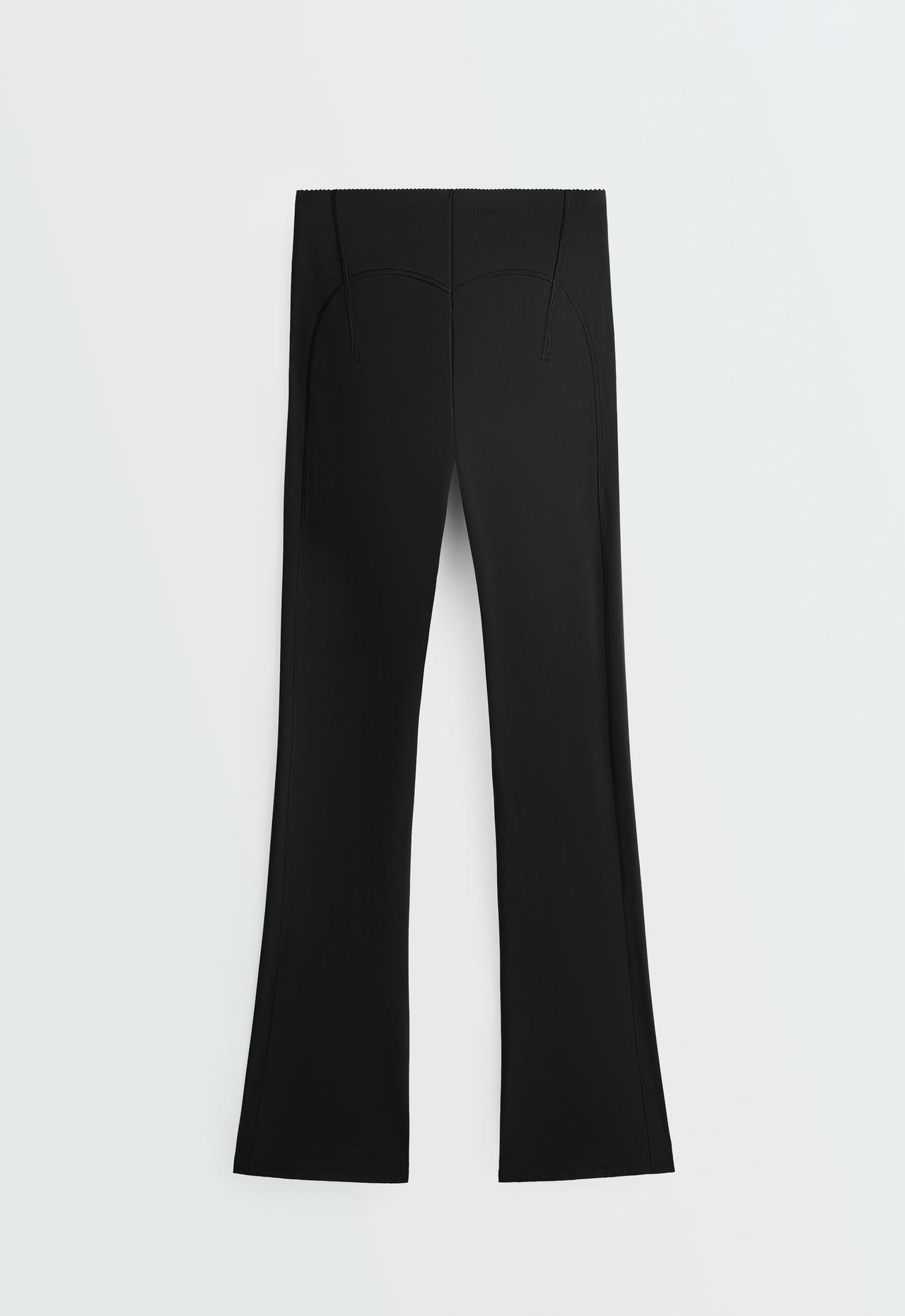 High-rise Compressive Raise Up flare trousers — BLACK