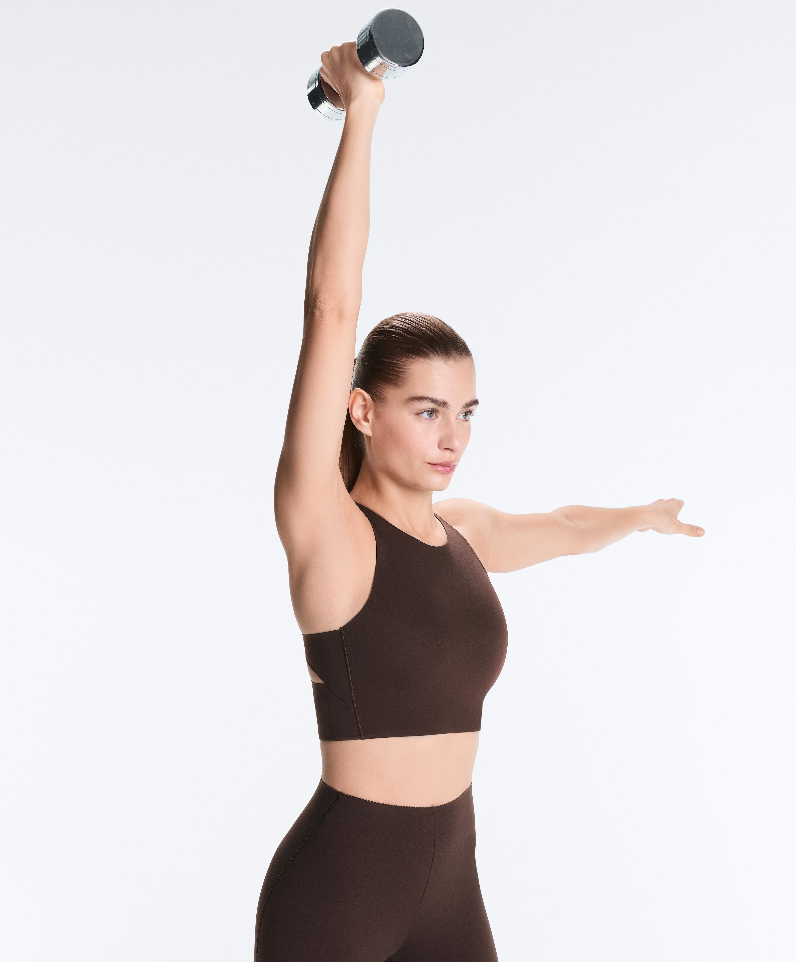 Light Touch crossover back tank top — Dark chocolate