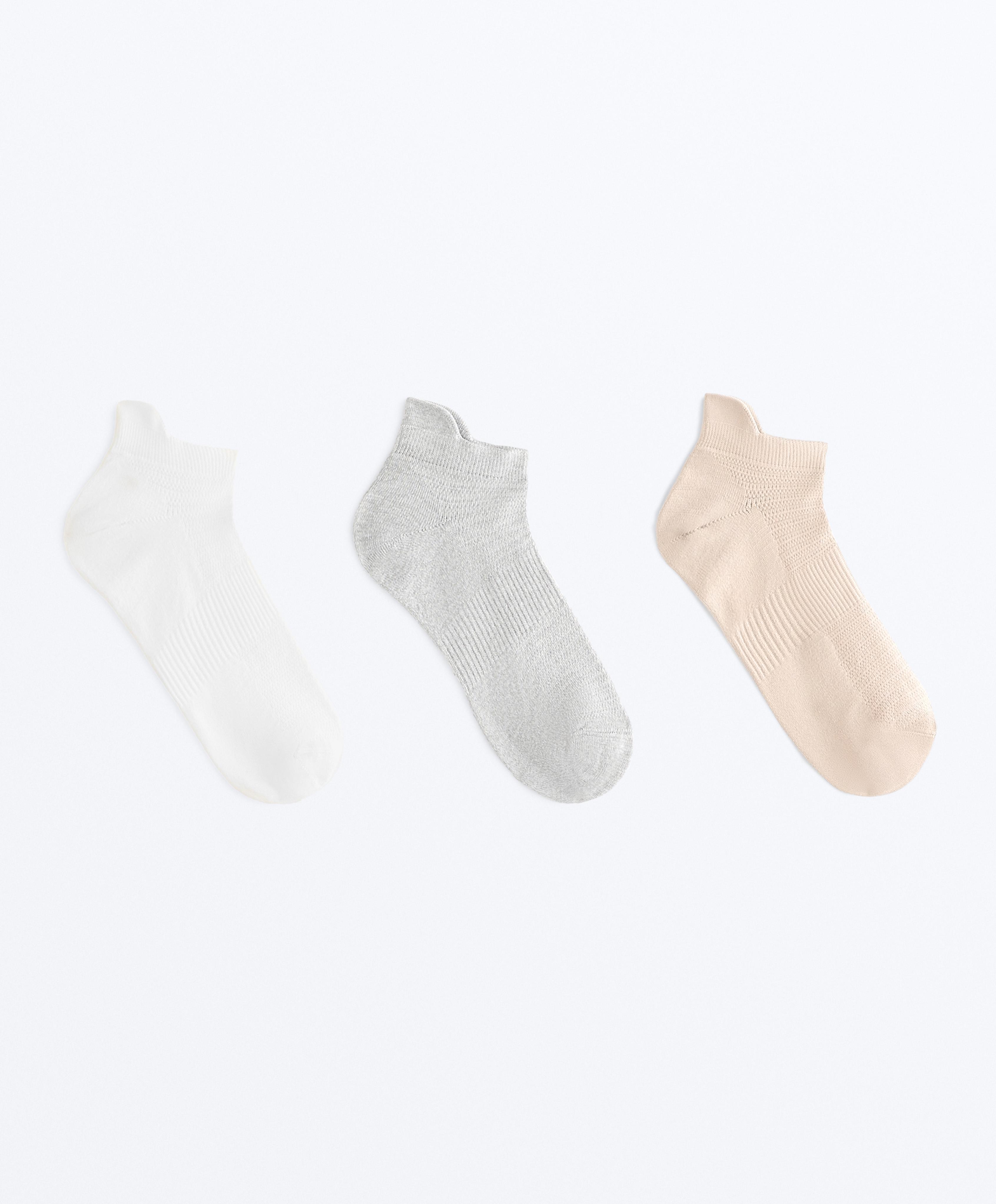 3 paires de chaussettes sneaker languette en mélange de polyamide 3 paires de chaussettes sneaker languette en mélange de polyamide