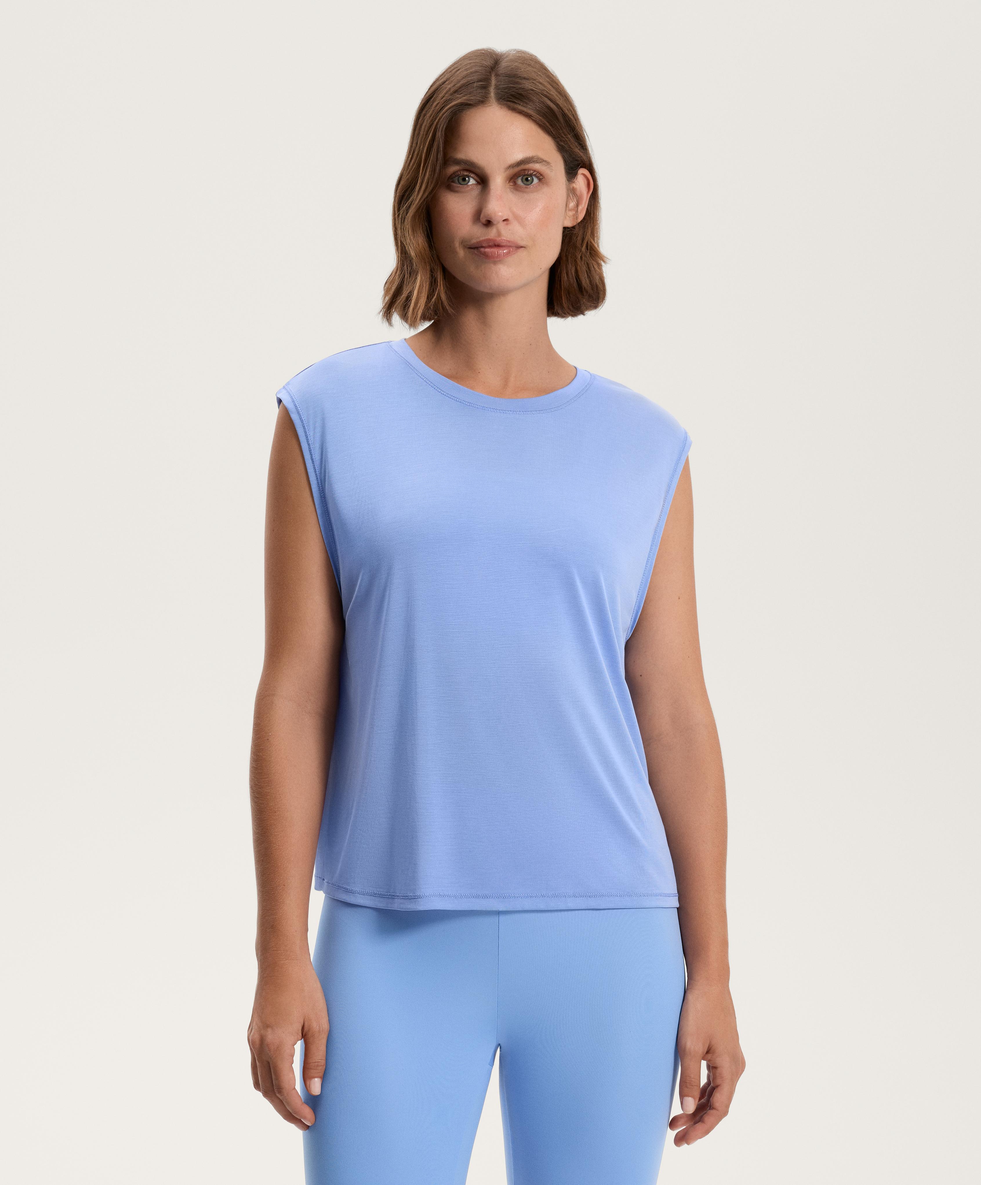 T-shirt sem mangas em mistura de modal - Saldos T-shirt sem mangas em mistura de modal - Saldos