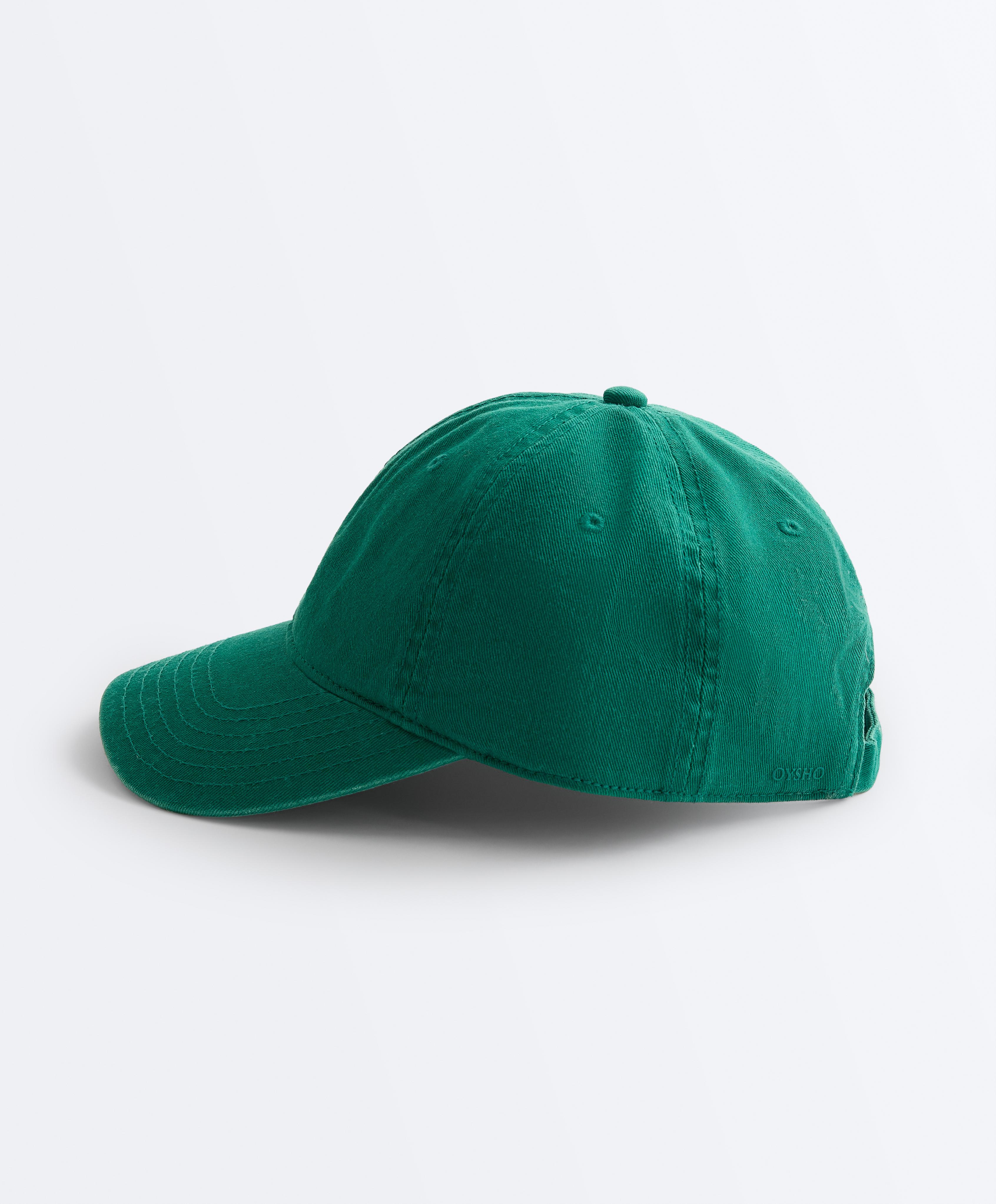 Washed-effect 100% cotton cap — GREEN