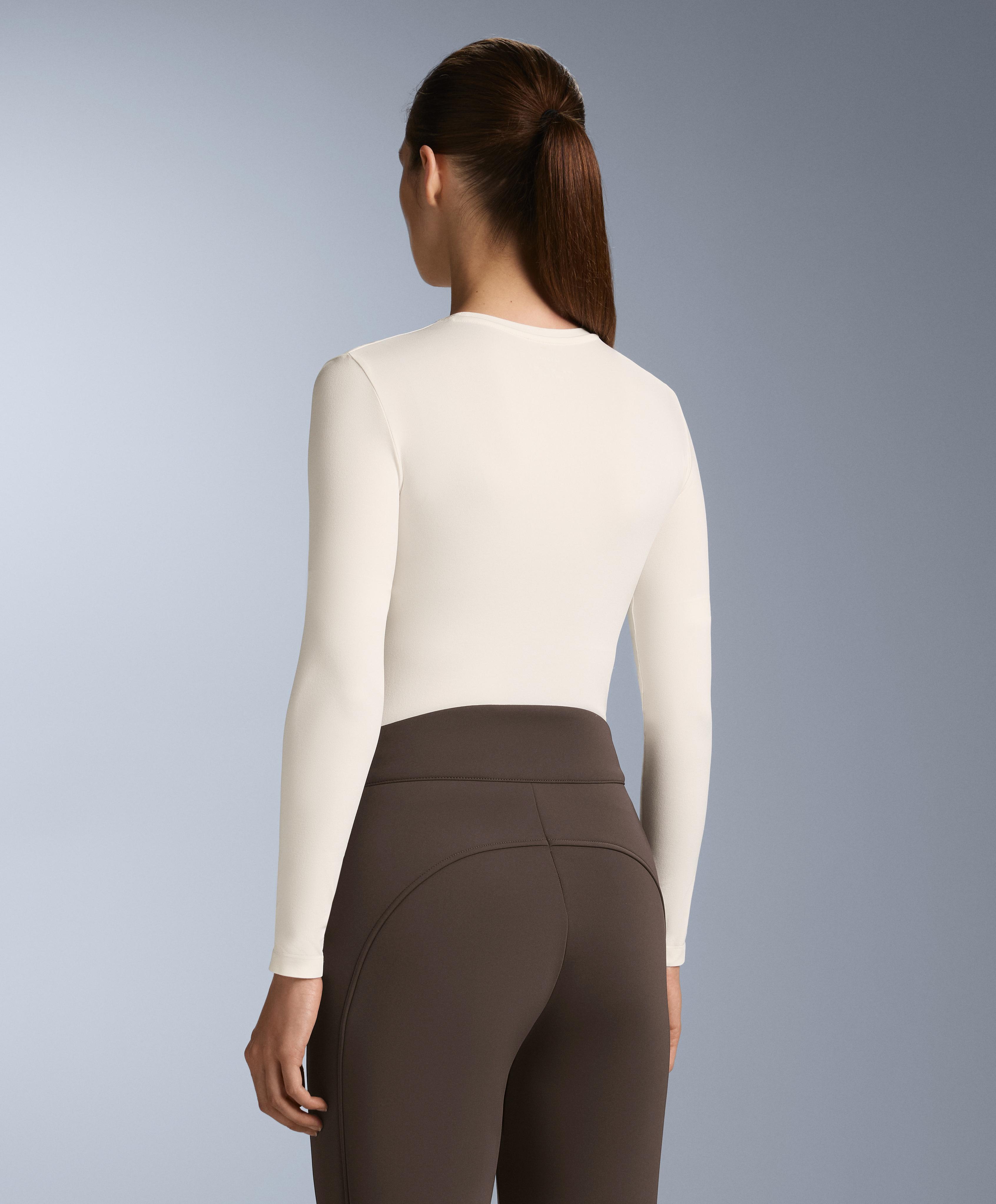 Seamless thermal base layer T-shirt — PALE ECRU