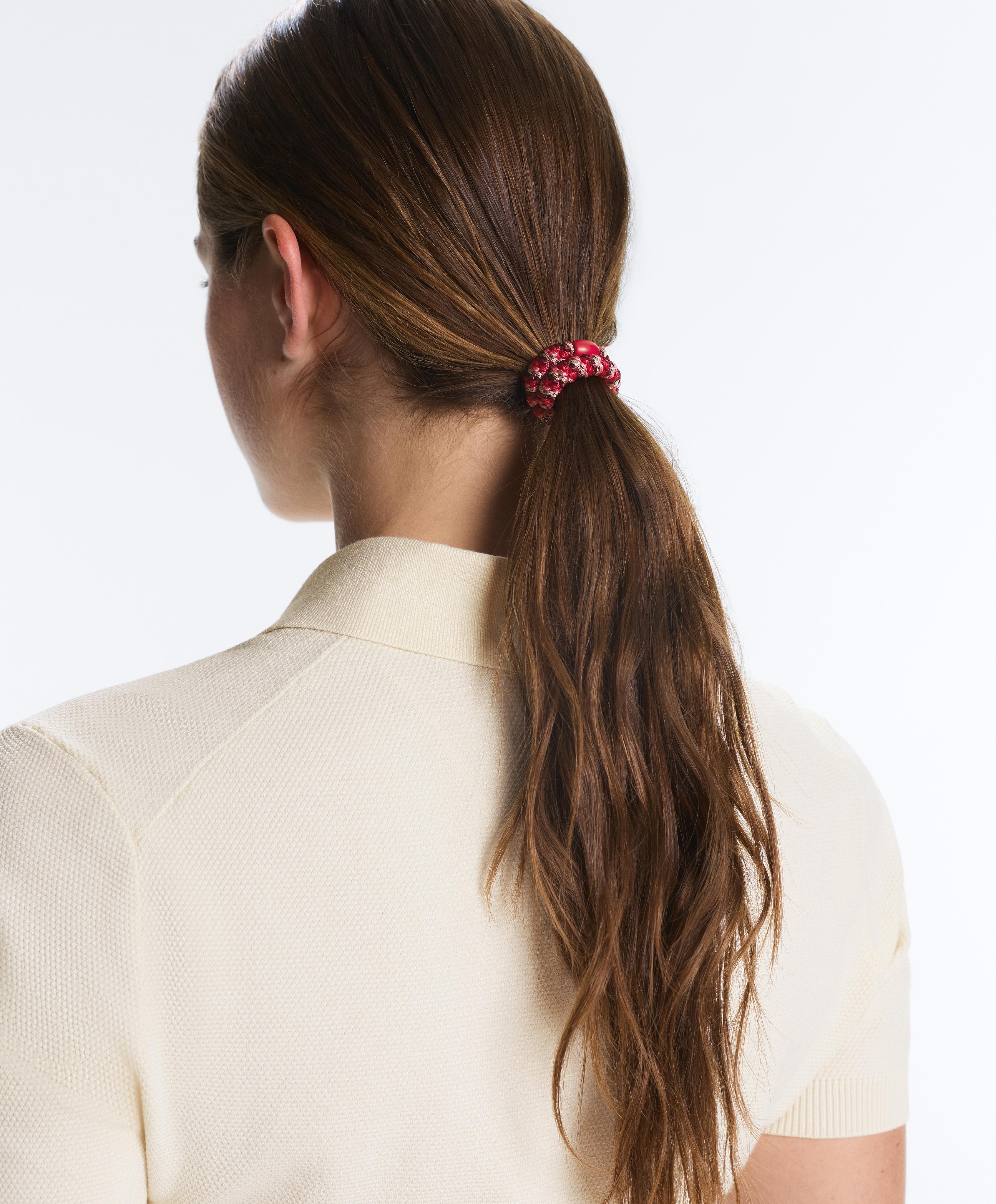 4 braided scrunchies — RED