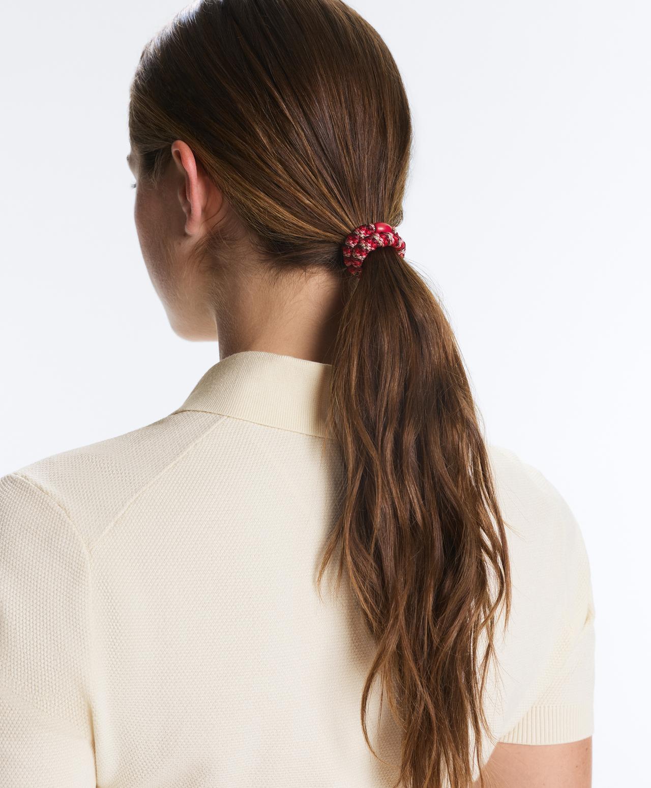 4 braided scrunchies — RED