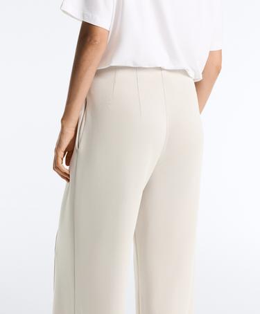 Straight-leg trousers with modal and crease — PALE MINK 3