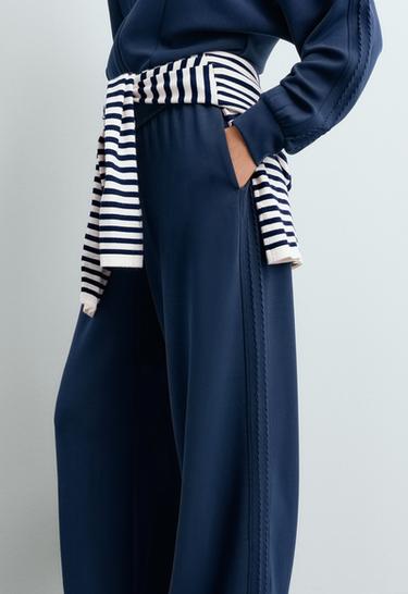 Straight-leg trousers with soft-touch modal — NAVY BLUE 4