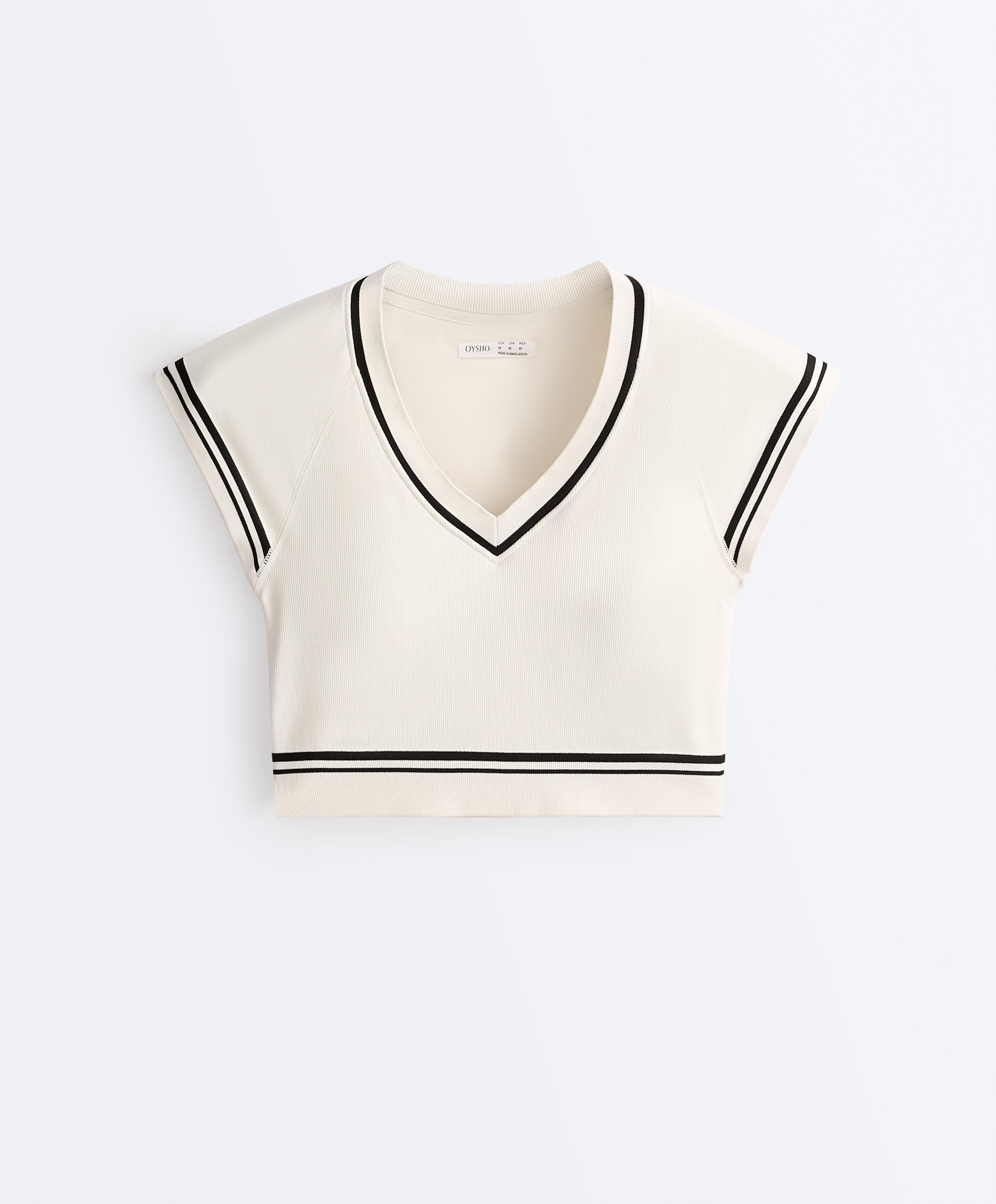 Seamless short-sleeved T-shirt — PALE ECRU