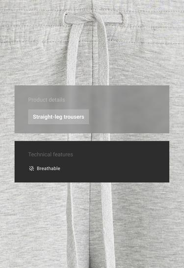 Melange piqué straight-leg trousers — GREY MELANGE 2