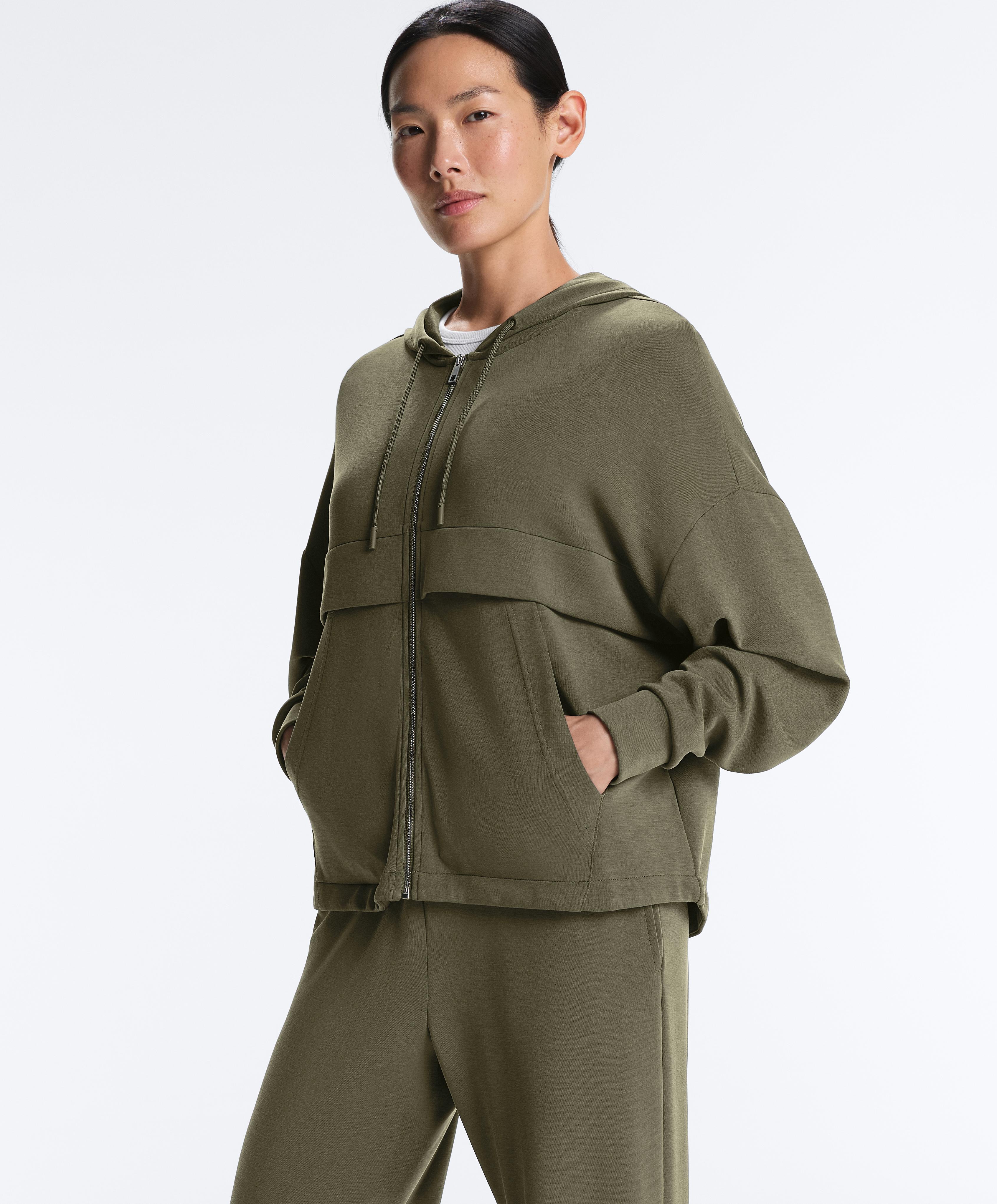 Soft-touch jacket with modal — KHAKI