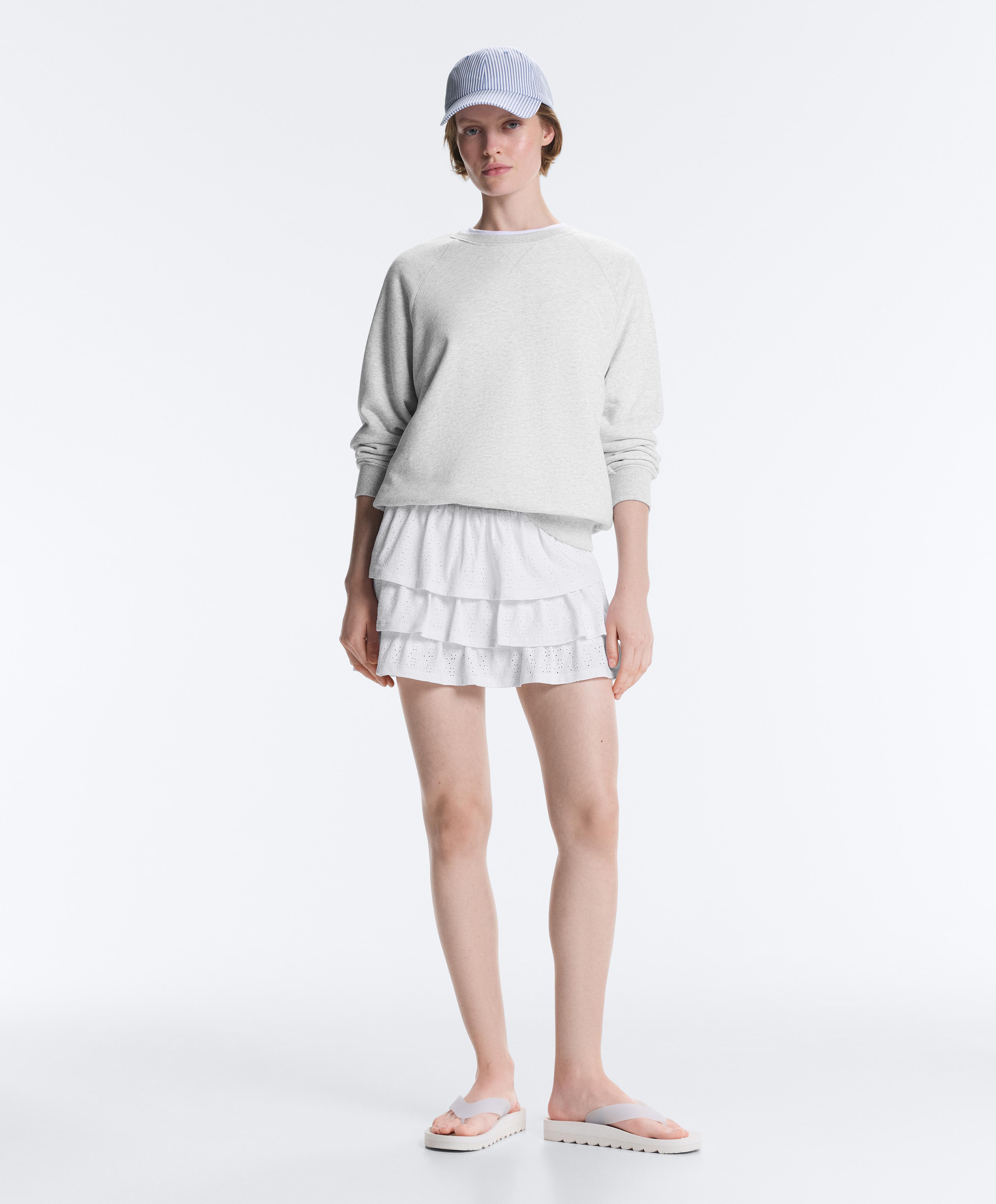 Comfortlux embroidered short skirt — WHITE