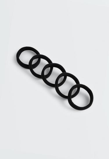 5 smooth hair ties — BLACK 1