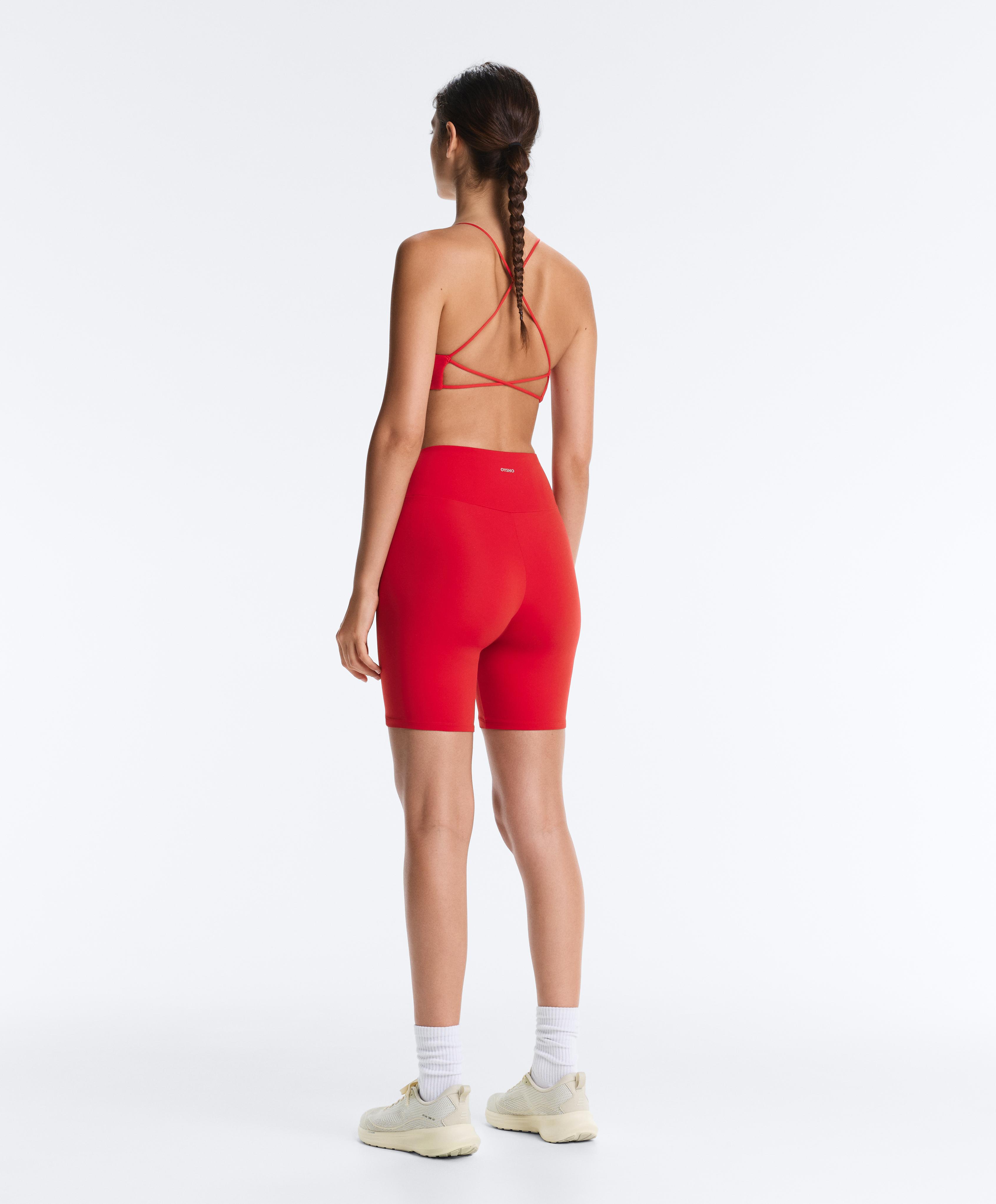 Low-support Comfortlux crossover sports bra — STRONG RED