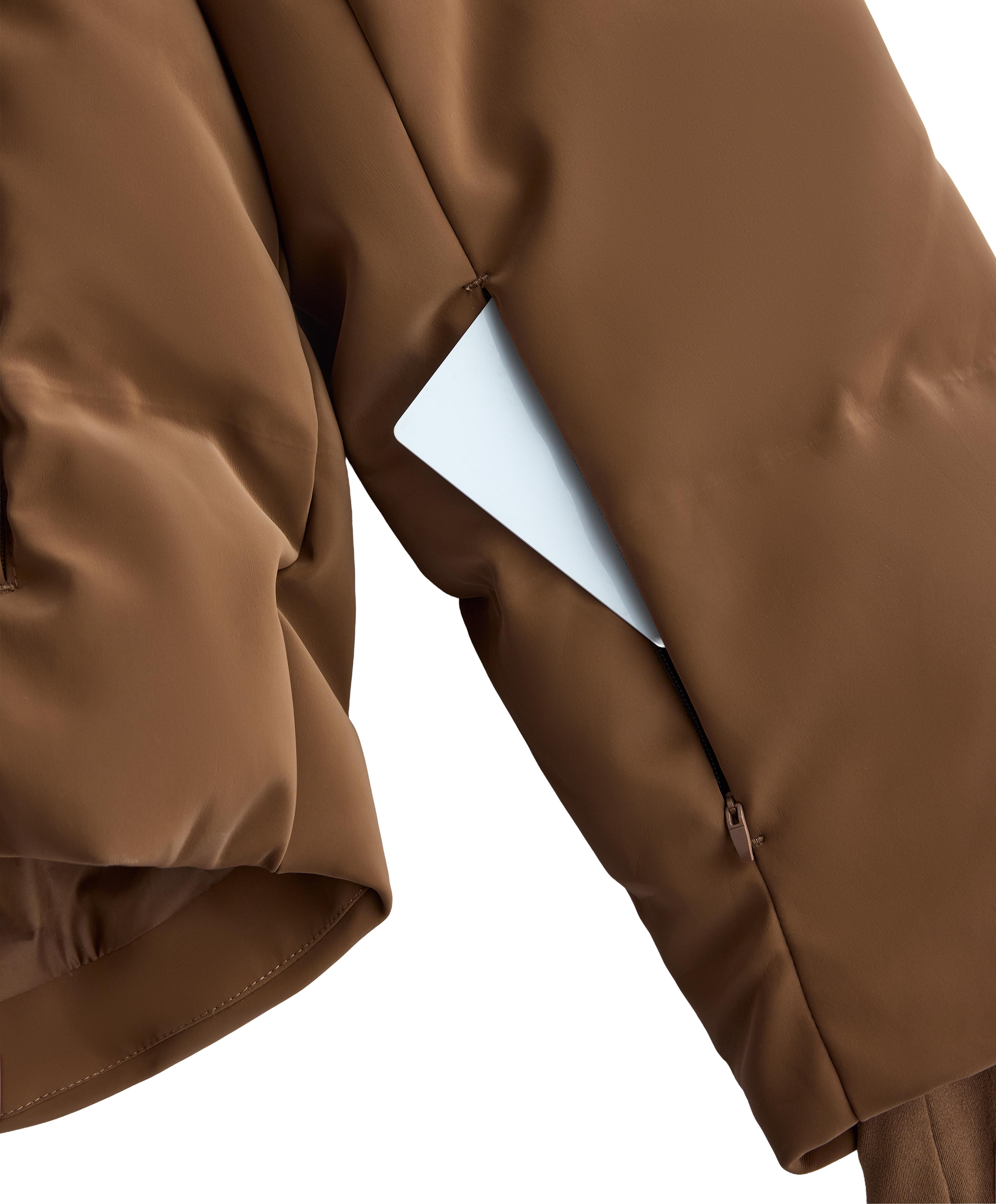 Satin padded jacket 80% down and 20% feather MINARDI PIUME SKI water-resistant — HONEY