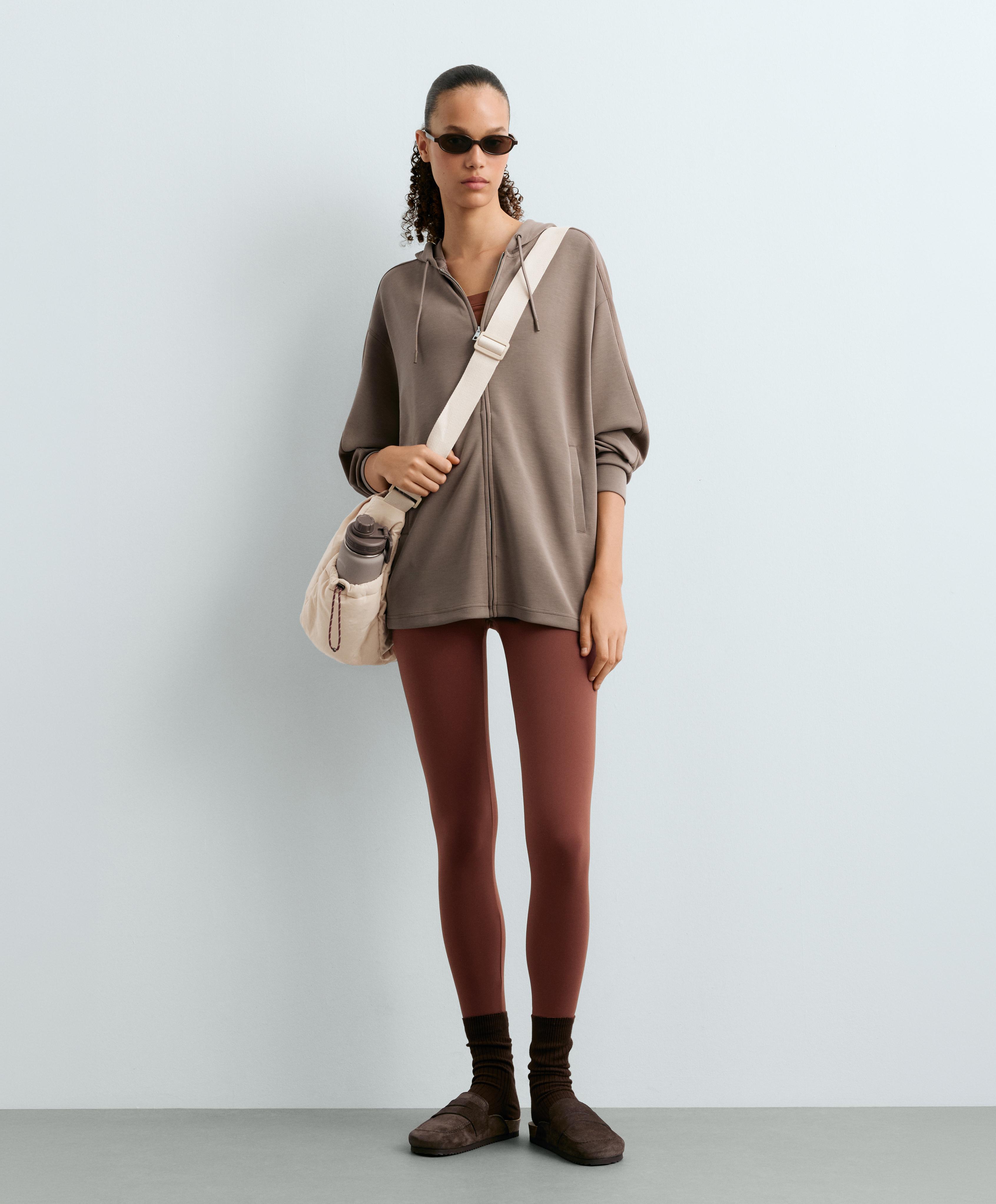 Long jacket with rib details and soft-touch modal — MINK