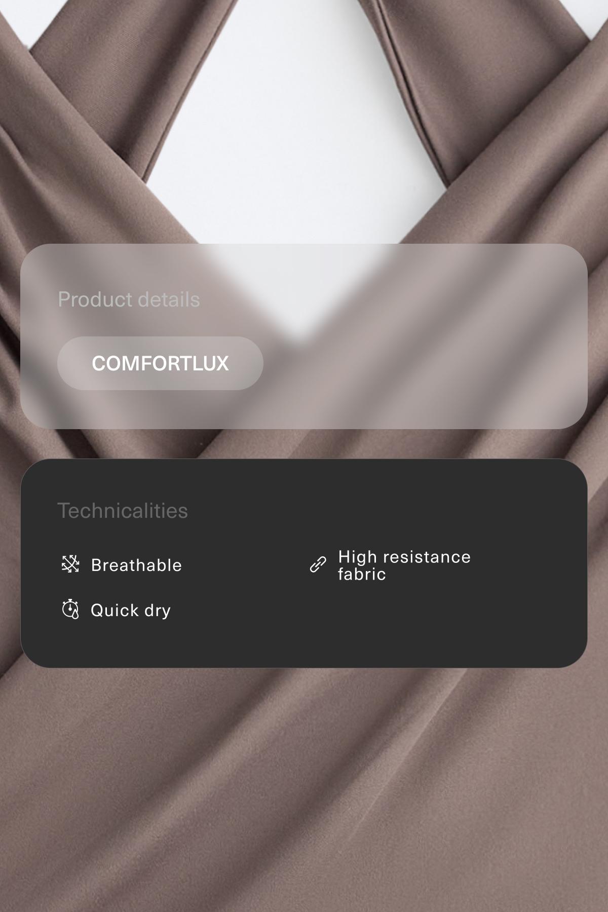 Comfortlux crossover short jumpsuit — TAUPE-GREY