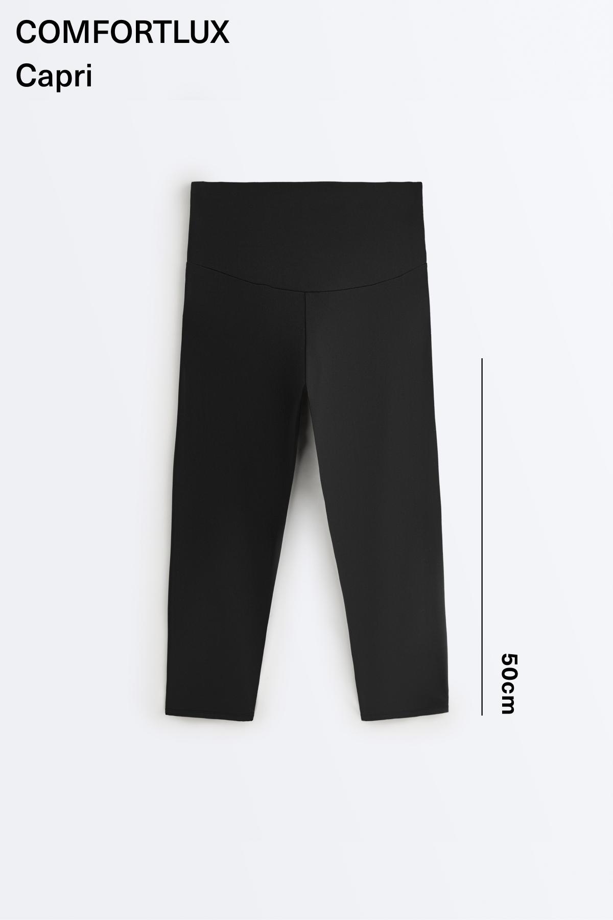 Comfortlux super-high-rise 50cm capri leggings — BLACK