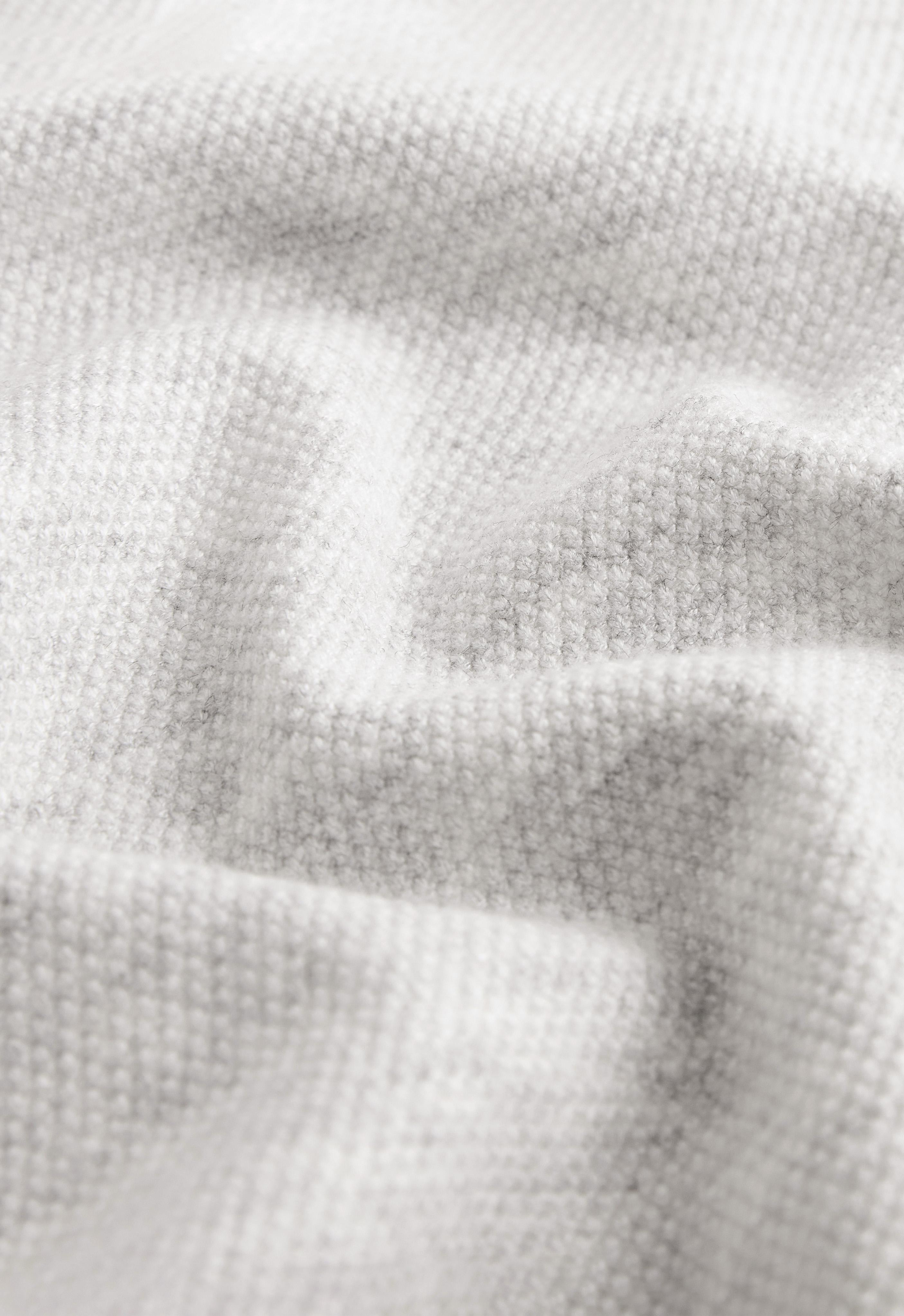 Knit hooded jacket — PALE GREY MELANGE