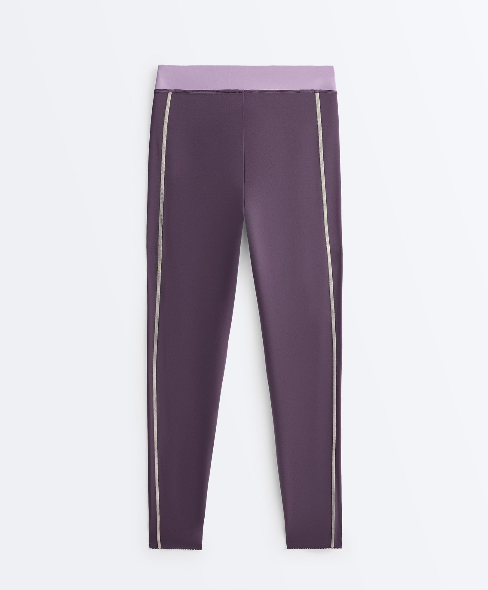 Compressive high rise 65cm ankle-length leggings — WASHED PURPLE