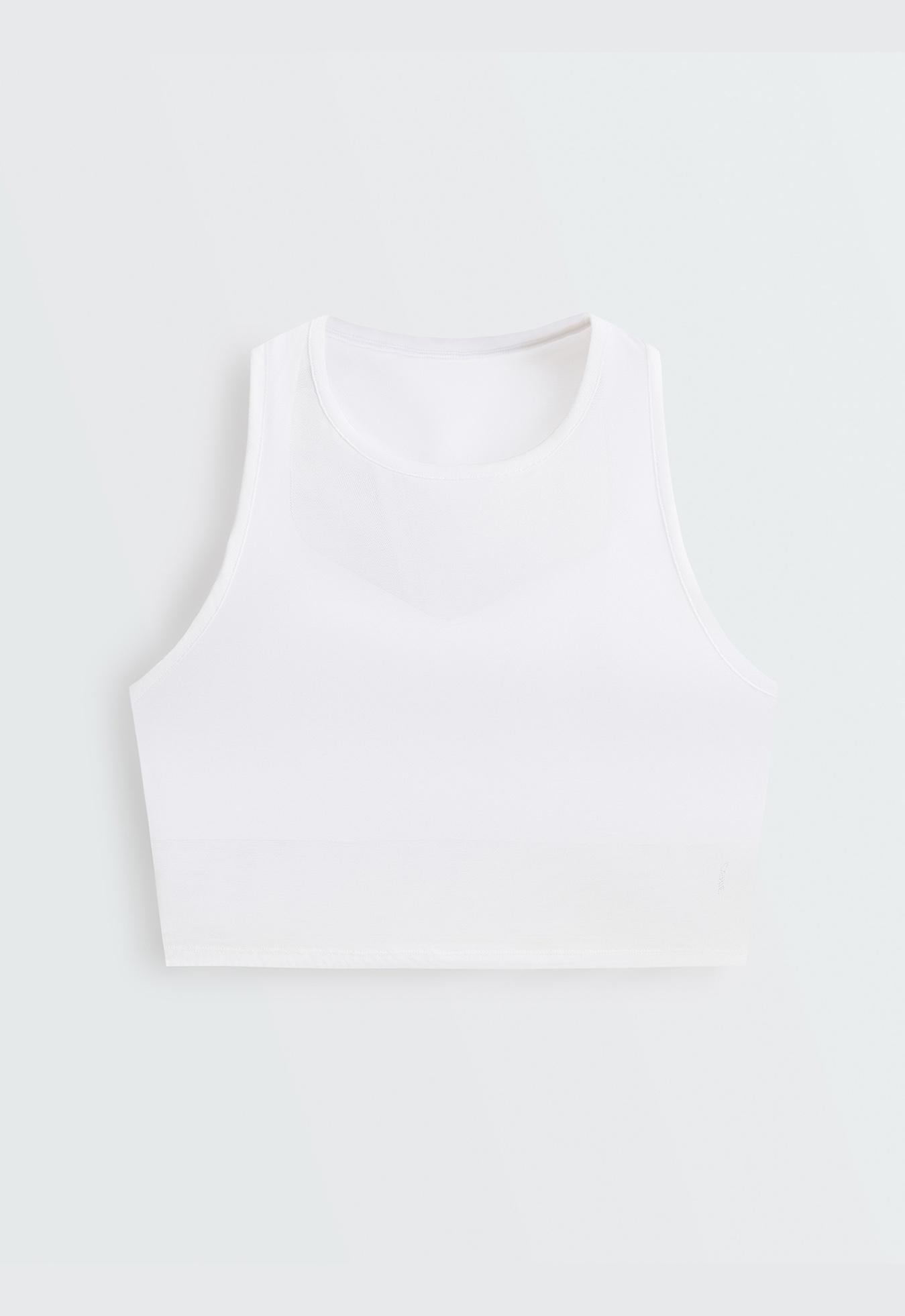Sheer compressive tank top — WHITE