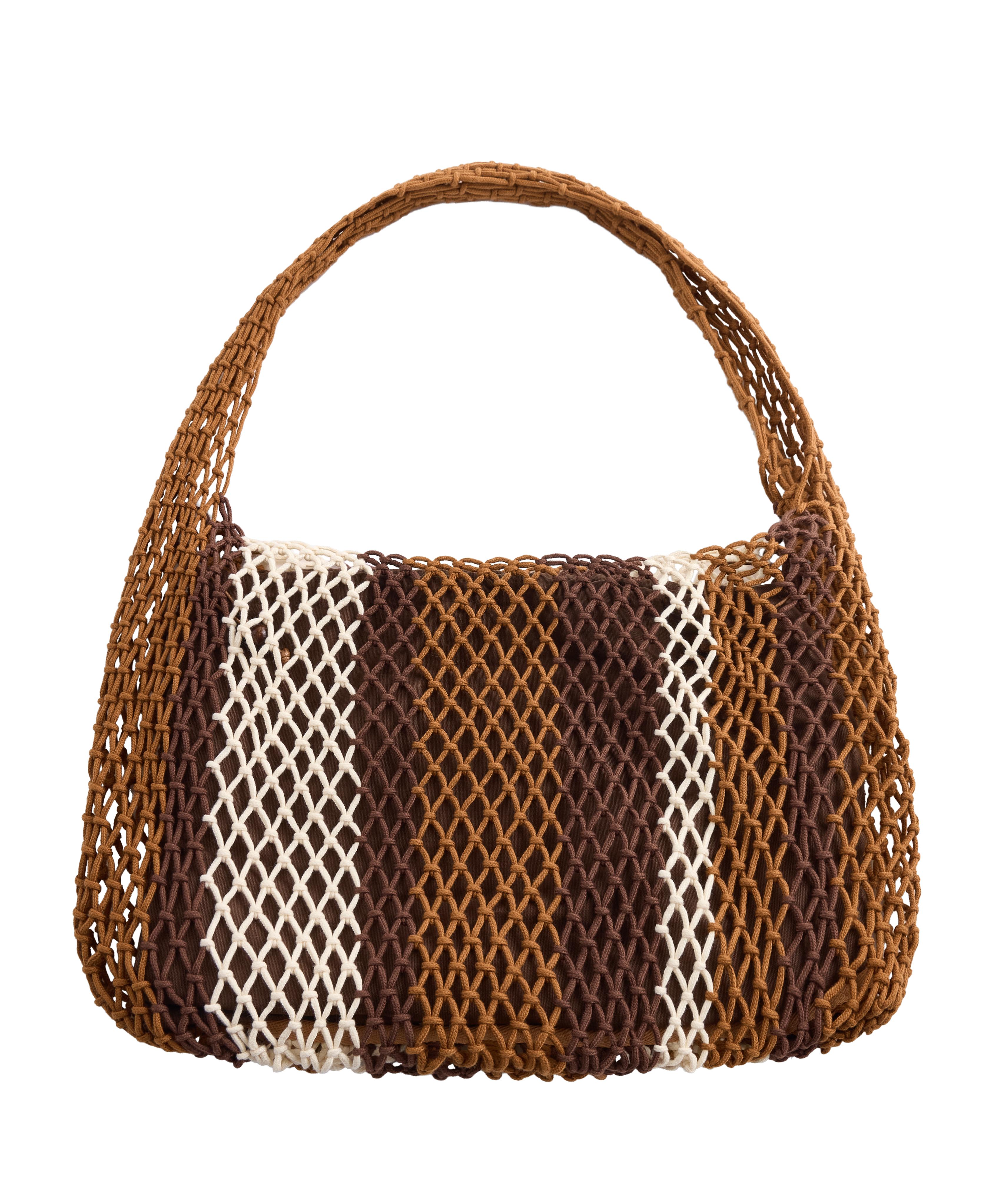 Striped mesh bag — TOFFEE